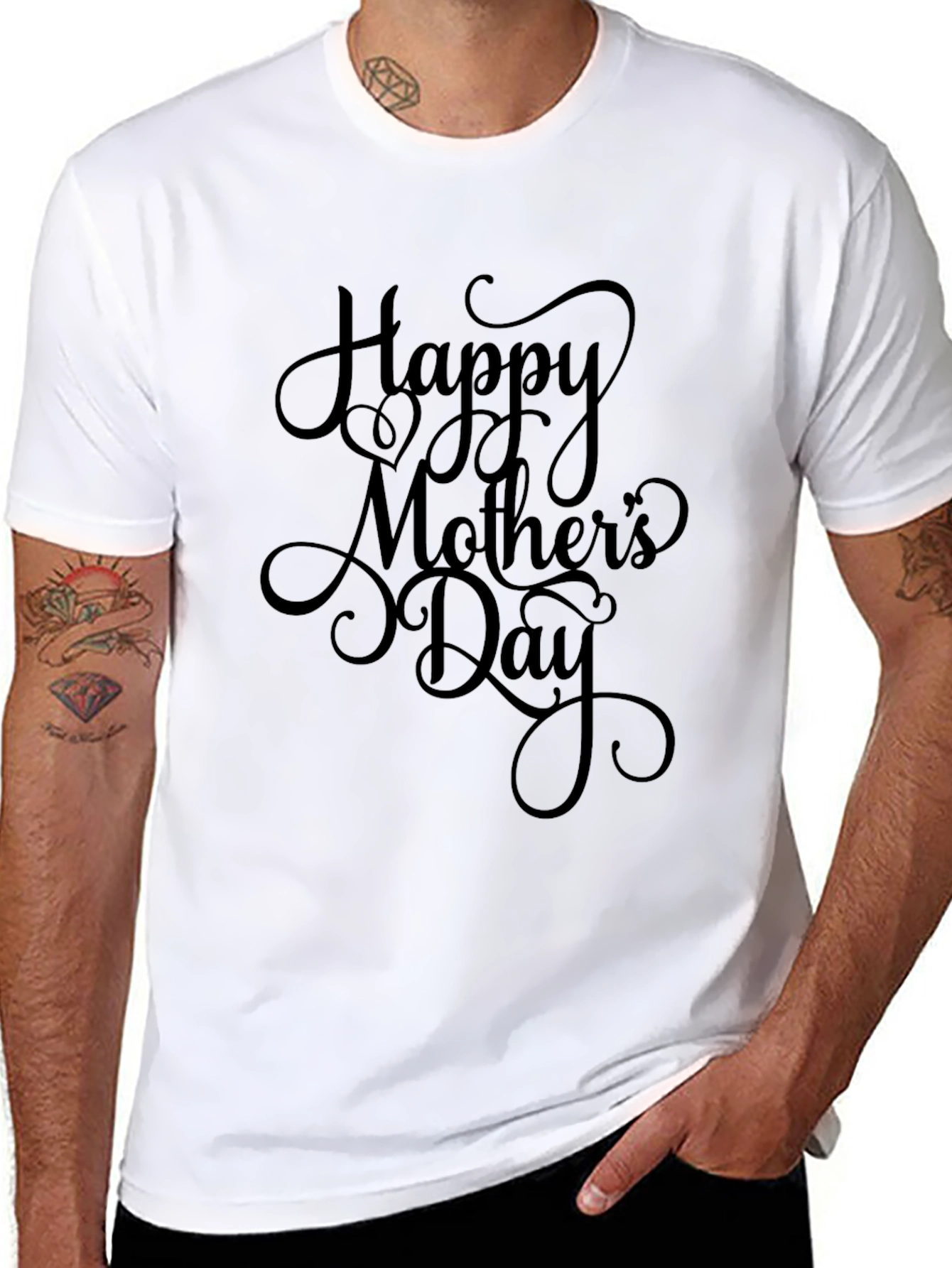 Black Happy Mother's Day Black T-Shirt view 8