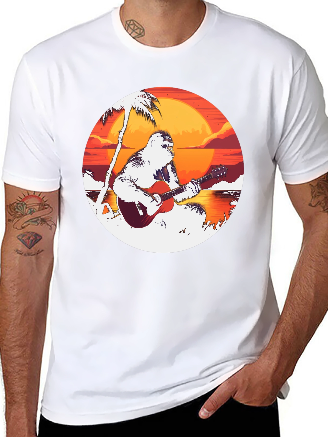 Black Ape Guitar Sunset Black Tee view 8