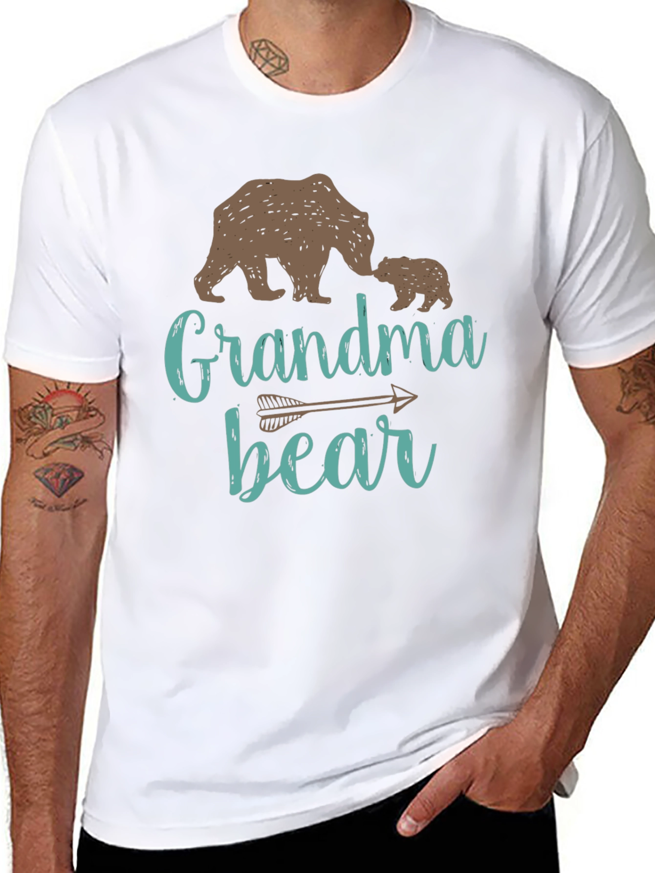 Black Grandma Bear Graphic T-Shirt view 8