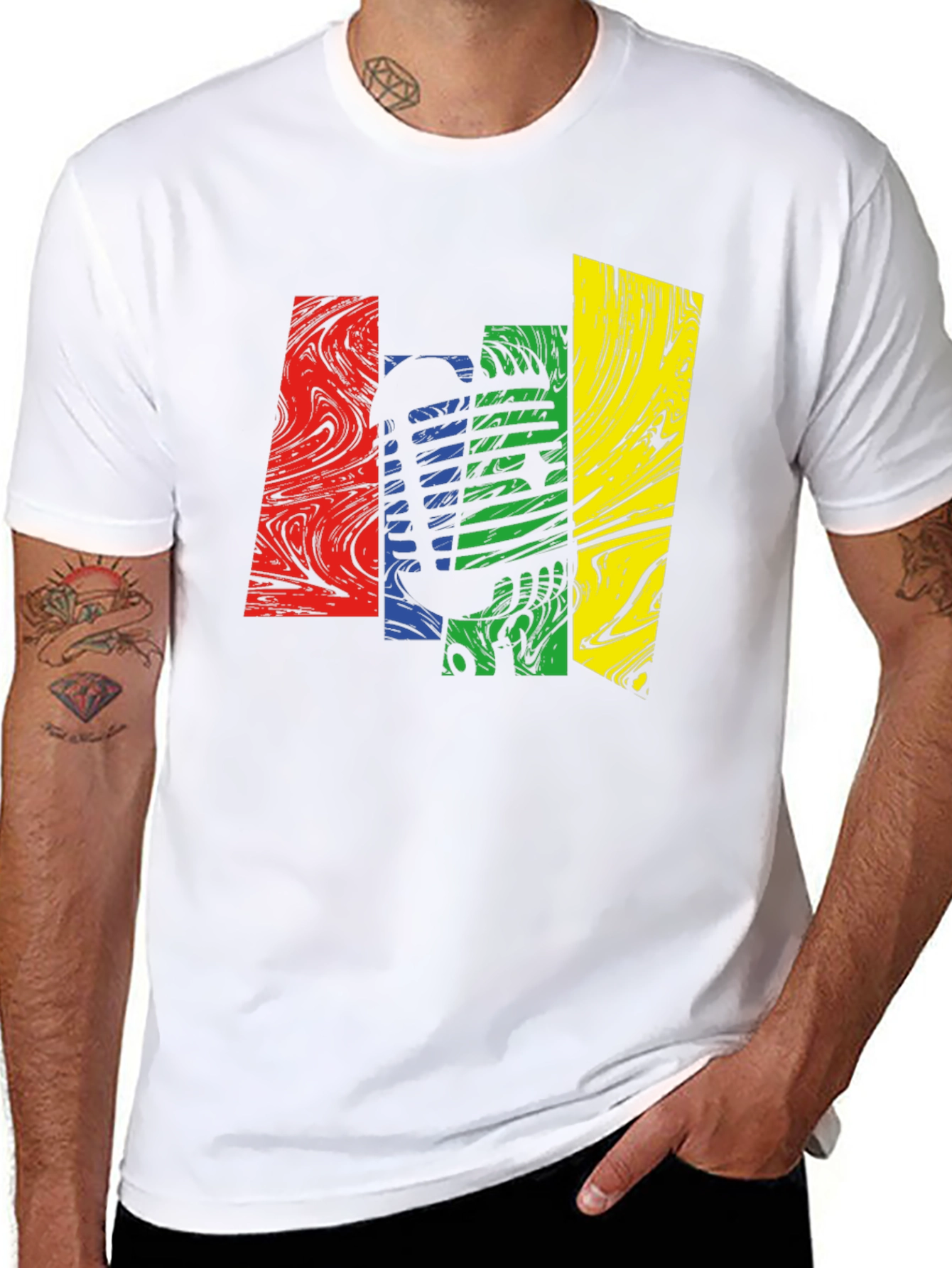 Black Retro Music Note Graphic Tee - Stylish Black T-Shirt view 8