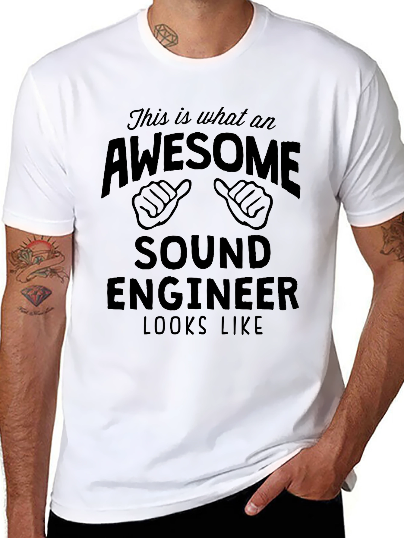Black Awesome Sound Engineer T-Shirt view 8