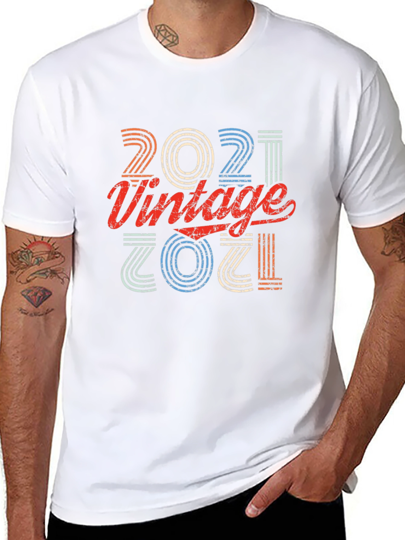 Black Vintage 2021 Graphic T-Shirt view 8