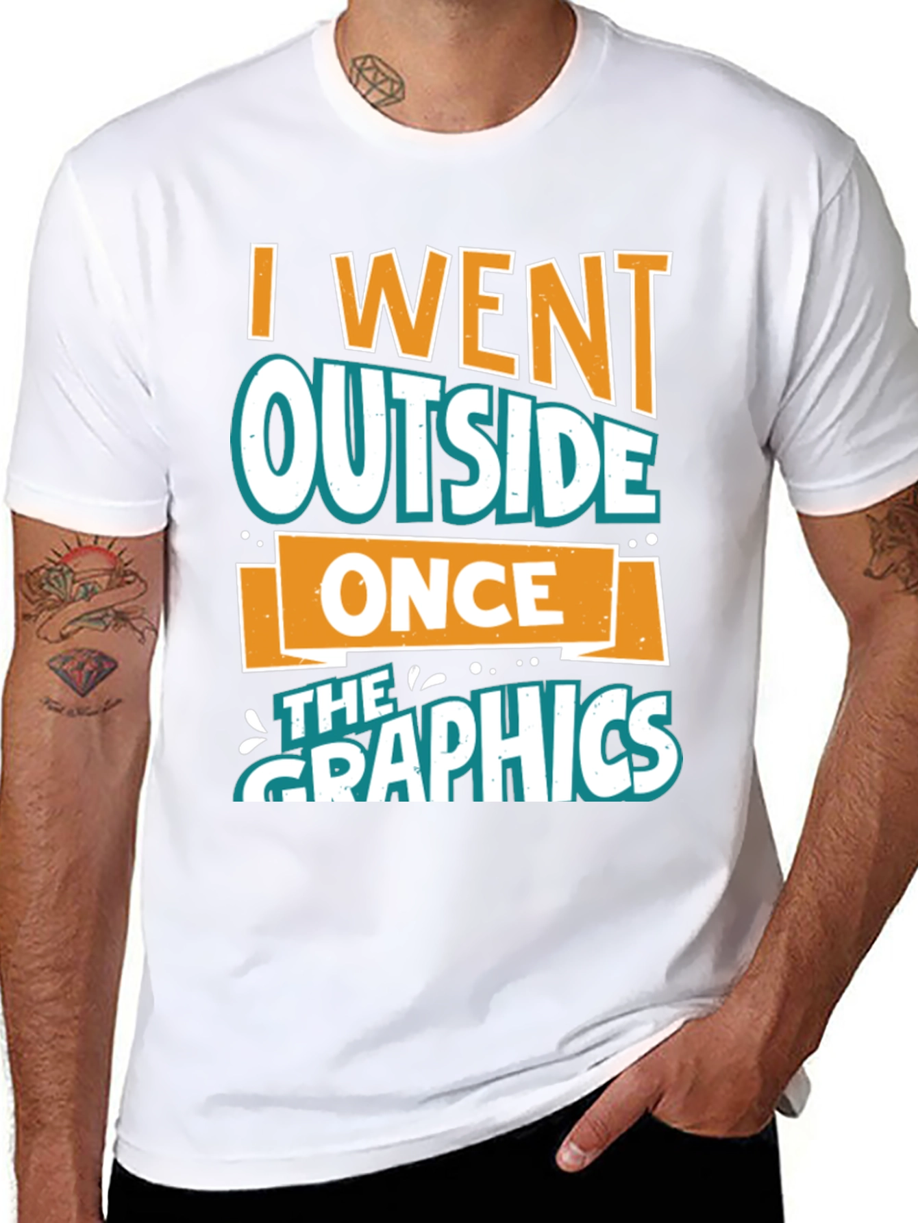 Black I Went Outside Once T-Shirt - Funny Graphics Tee view 8