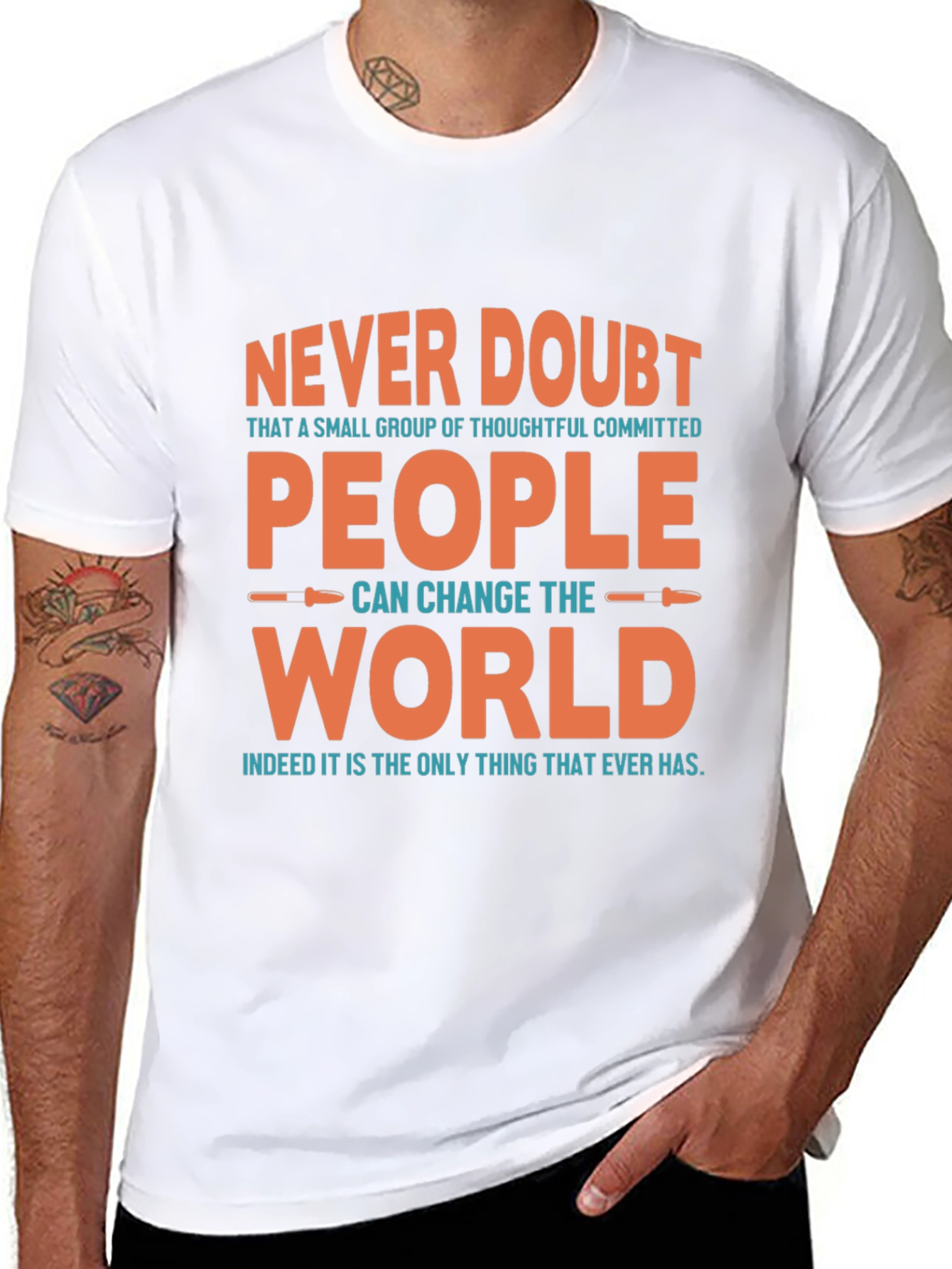 Black Never Doubt People T-Shirt - Inspirational Graphic Tee view 8