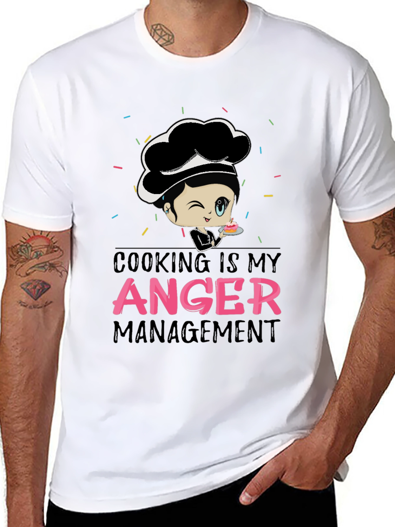 Black Cooking Is My Anger Management T-Shirt view 8