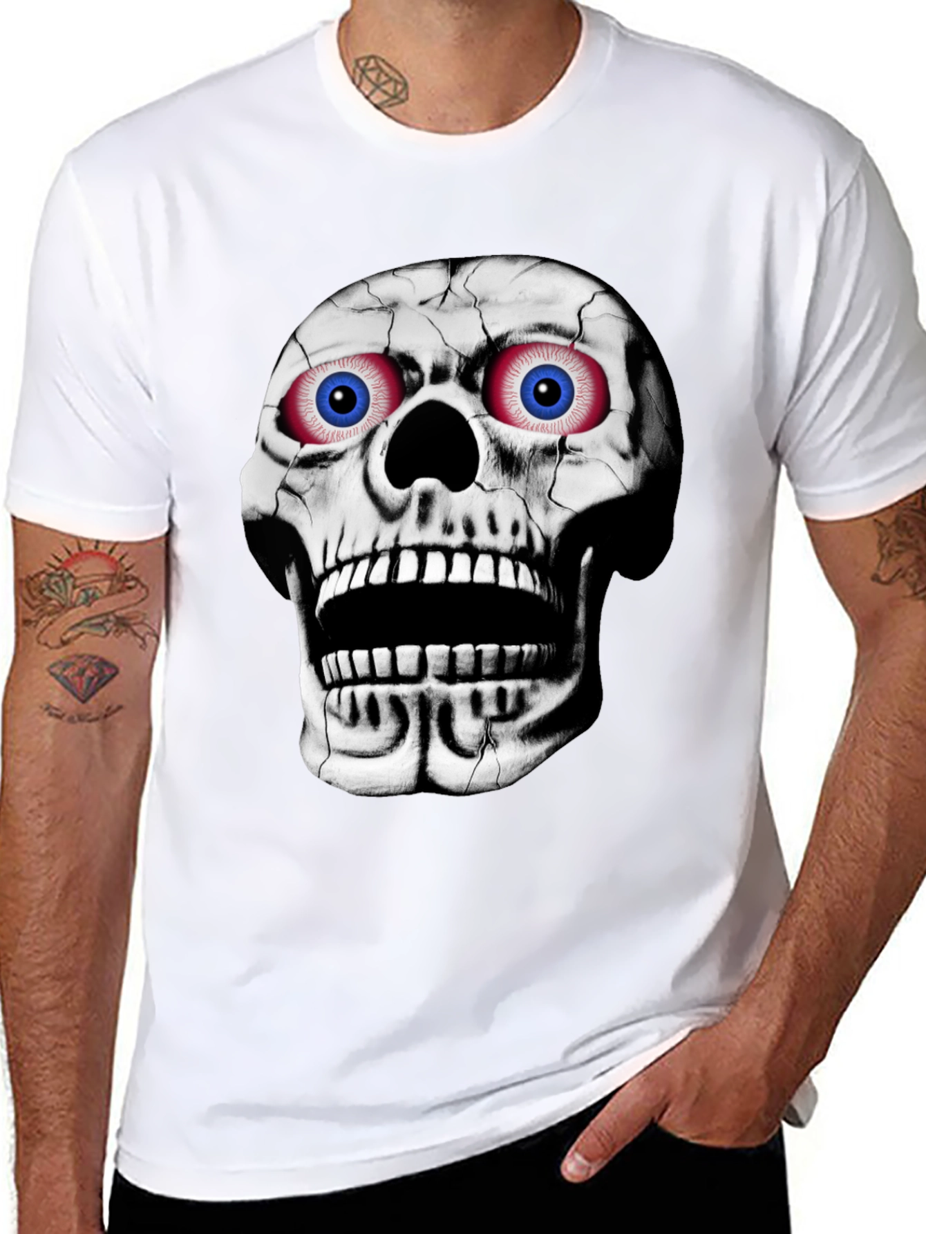 Black Skull Graphic T-Shirt - Bold Halloween Style view 8