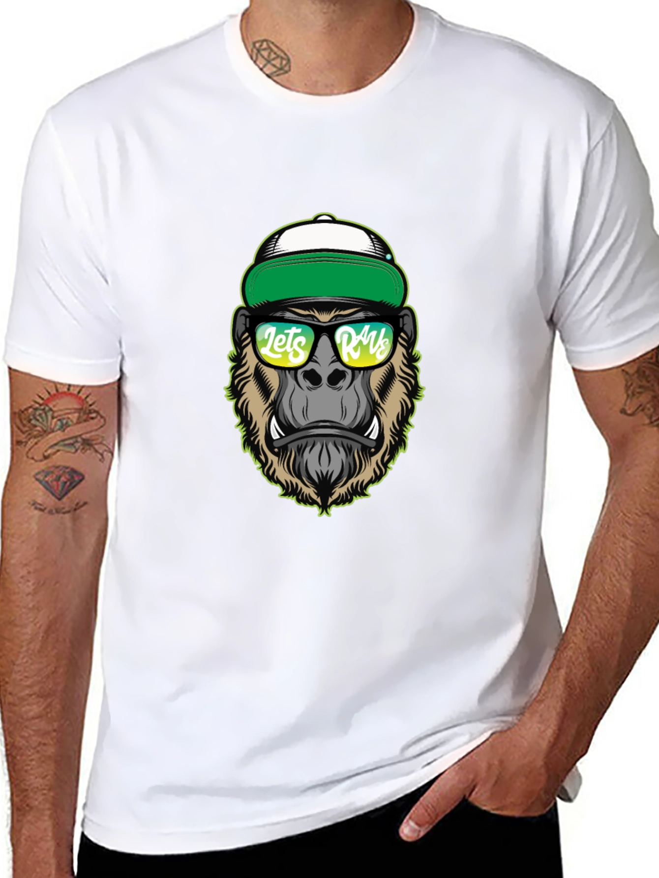 Black Cool Gorilla Graphic Tee - Lets Rage T-Shirt view 8