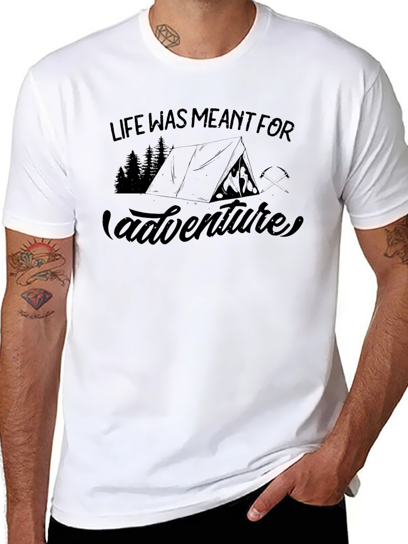 Black Adventure Awaits Graphic Tee - Camping Shirt view 8