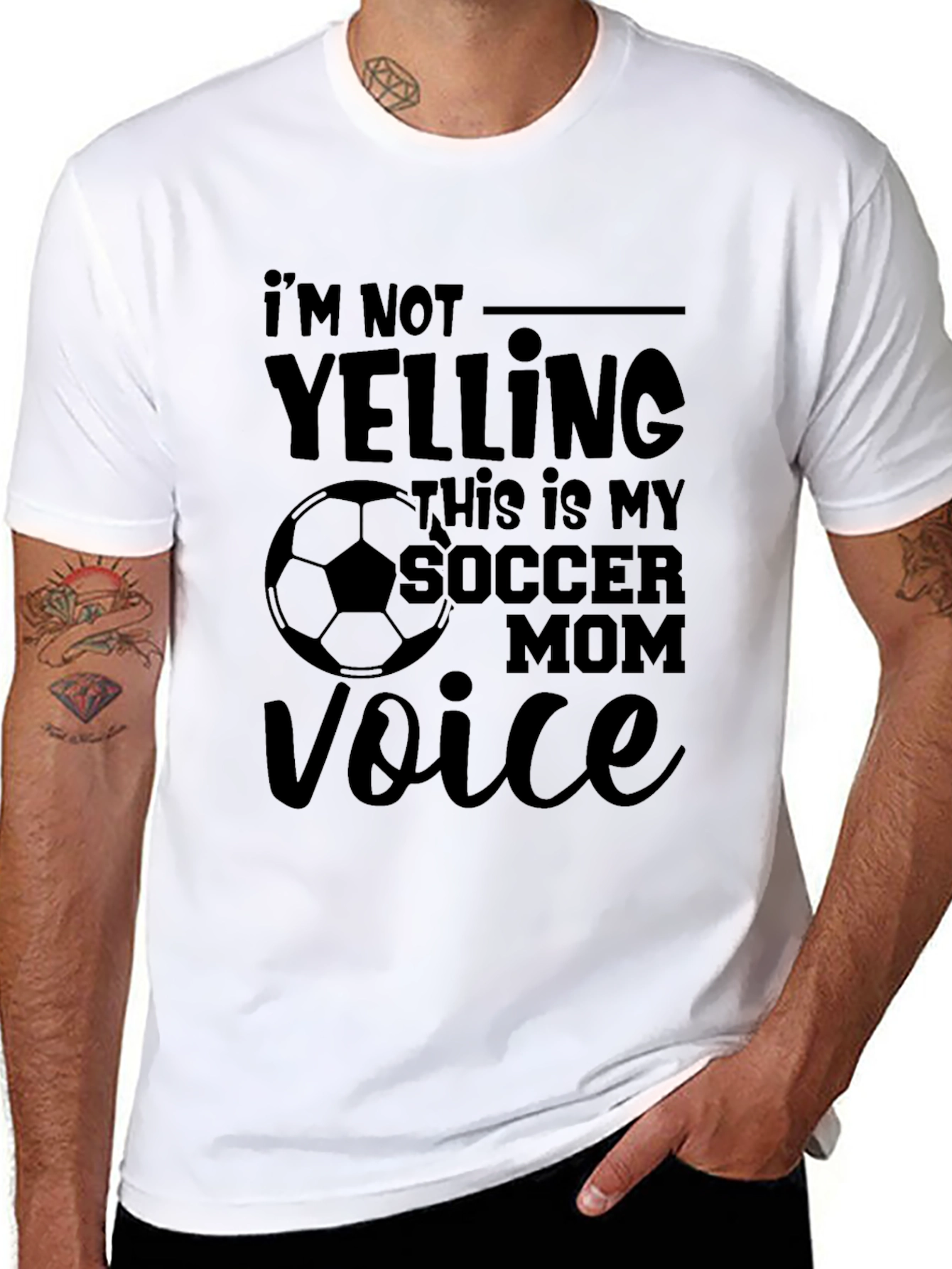 Black Soccer Mom Voice T-Shirt - Funny Gift view 8