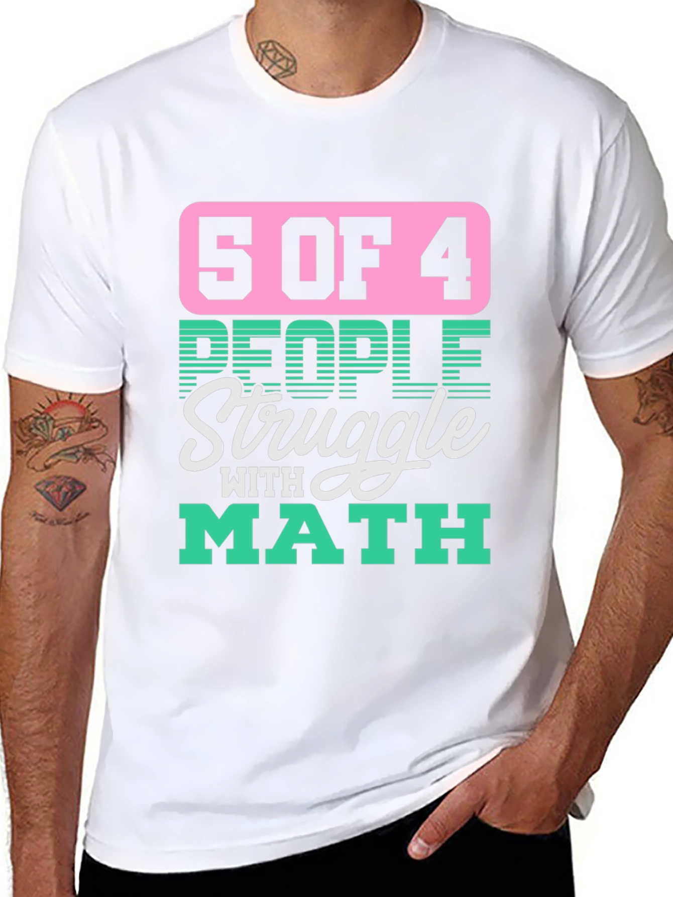 Black Funny Math T-Shirt - 5 of 4 People Struggle view 8