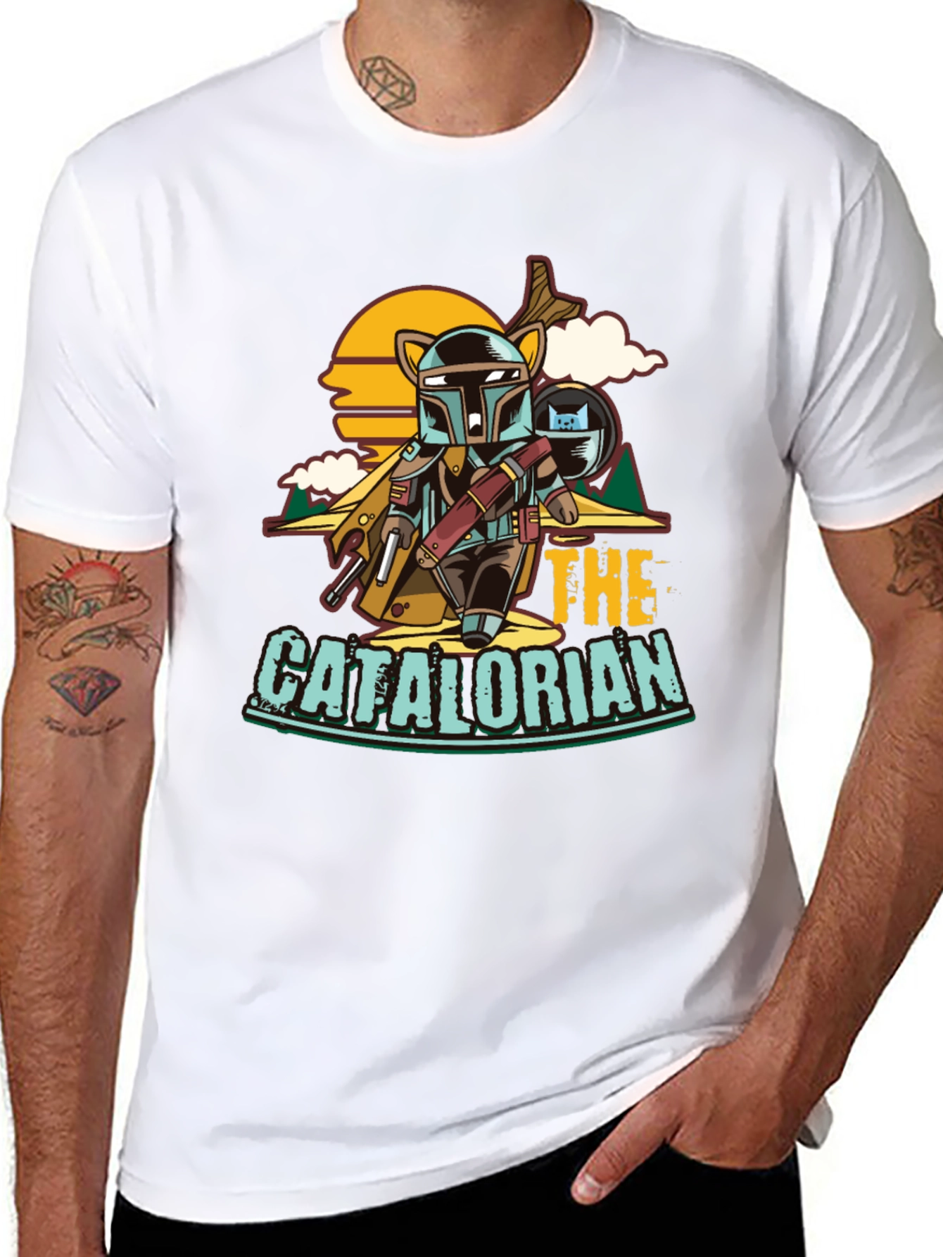 Black The Catalorian Funny T-Shirt view 8
