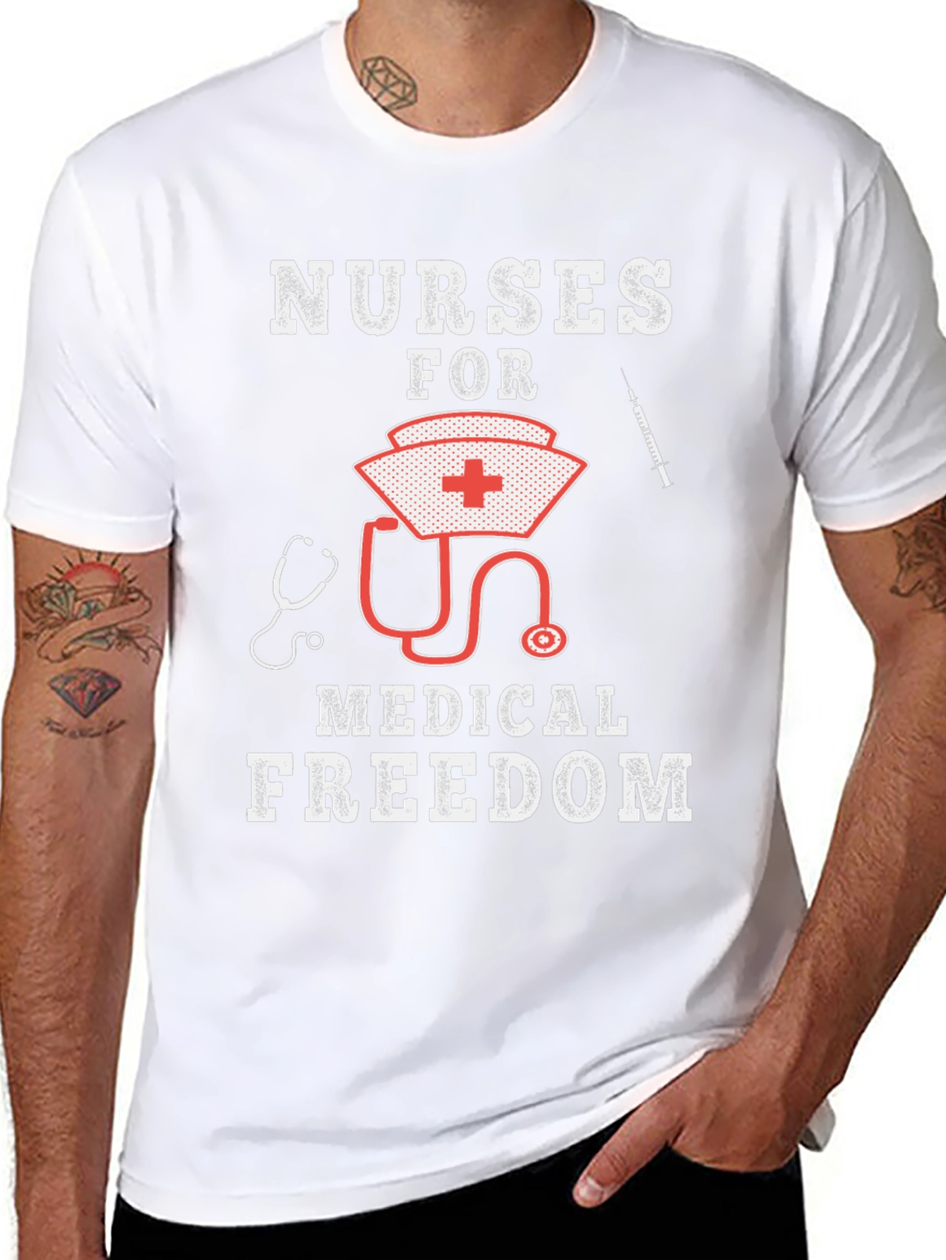 Black Nurses for Medical Freedom Graphic Tee view 8