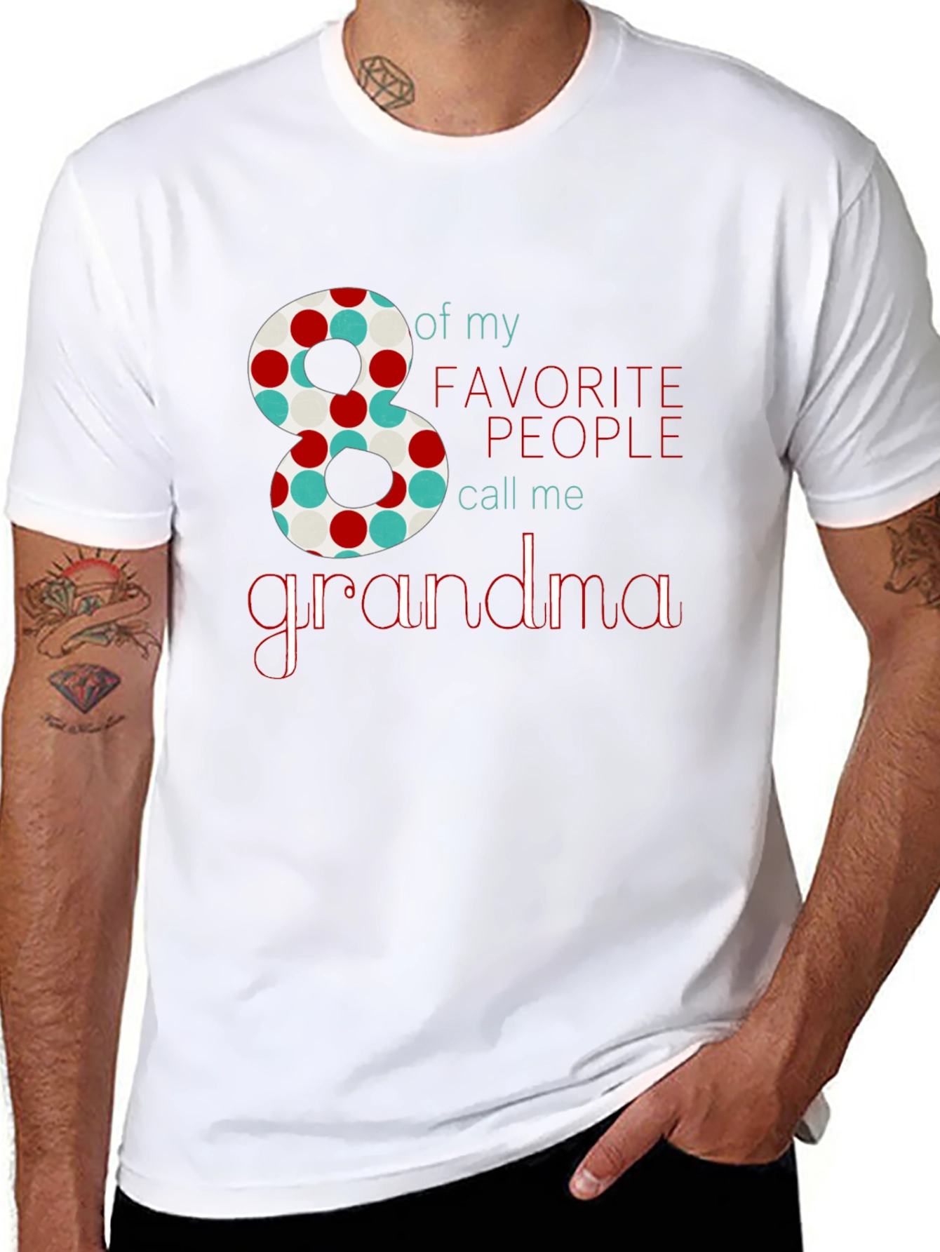 Black "8 Favorite People Call Me Grandma" T-Shirt view 8