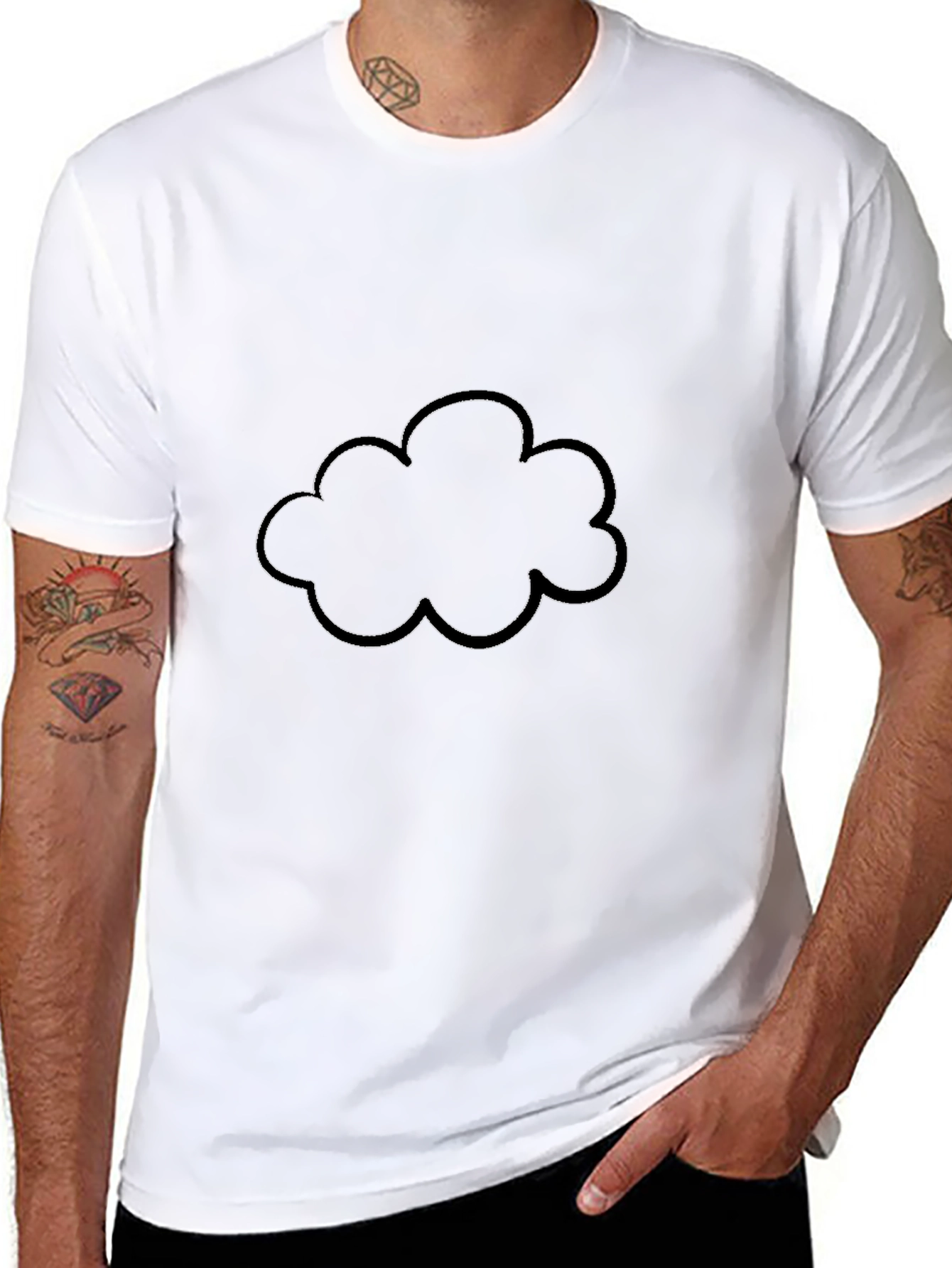 Black Cloud Graphic Black T-Shirt view 8