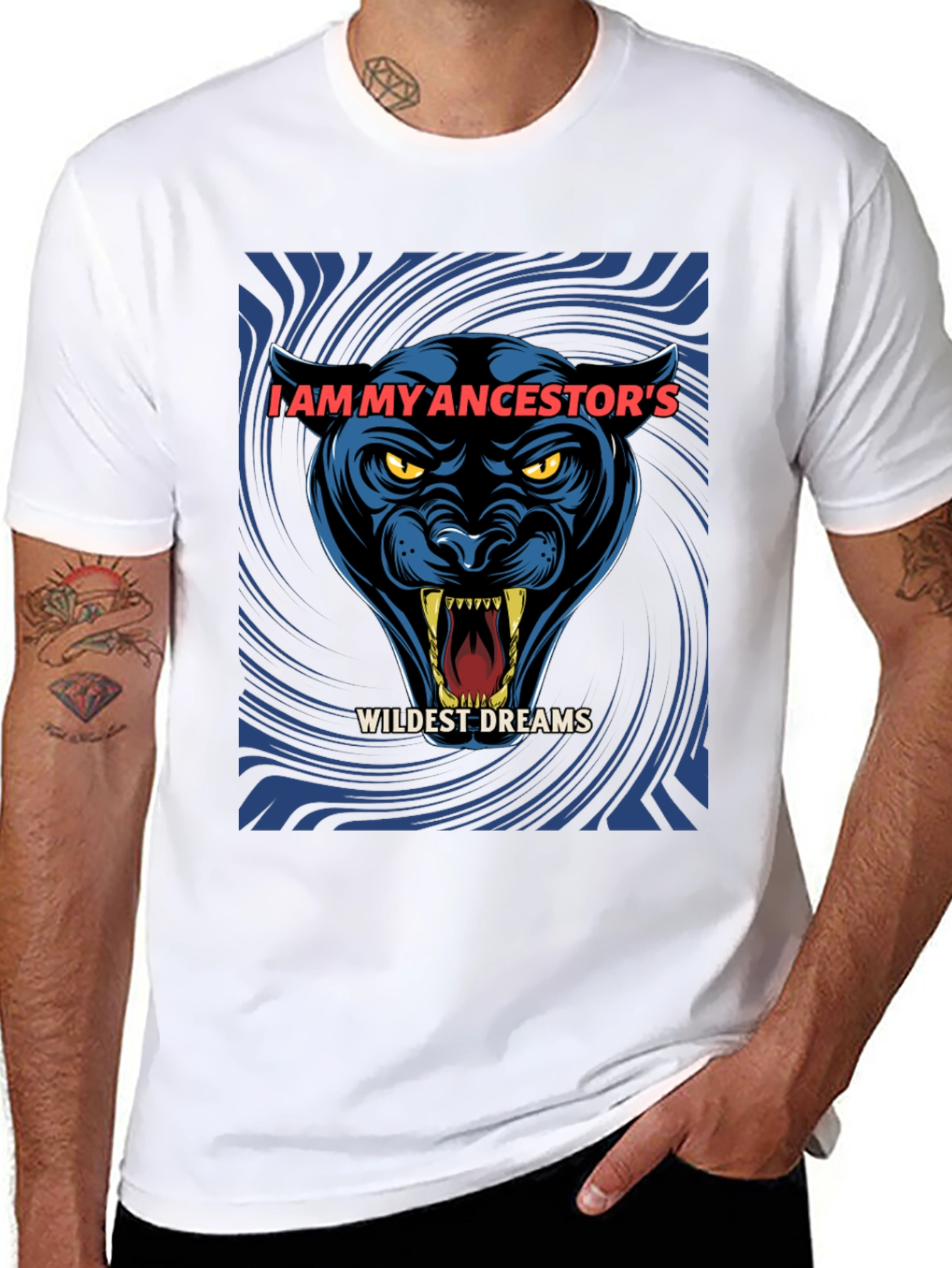 Black Ancestor's Wildest Dreams Black Panther Graphic T-Shirt view 8