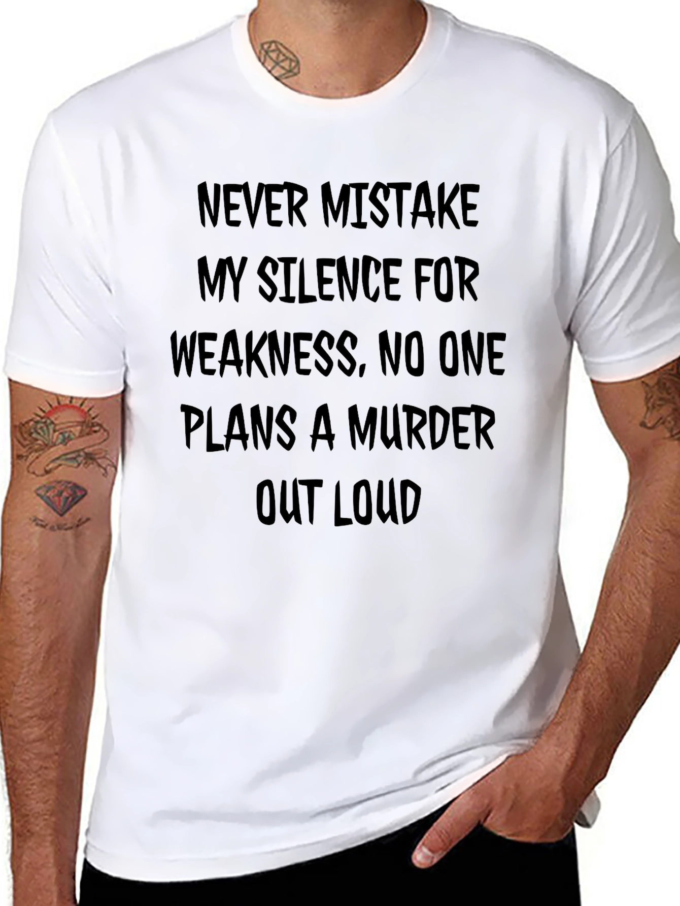 Black Silence and Weakness T-Shirt view 8