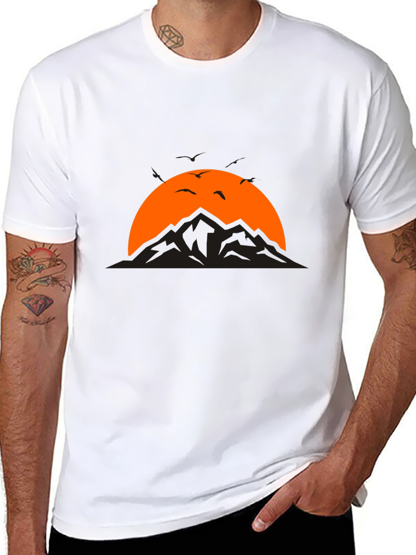 Black Mountain Sunset Graphic Tee - Black T-Shirt view 8