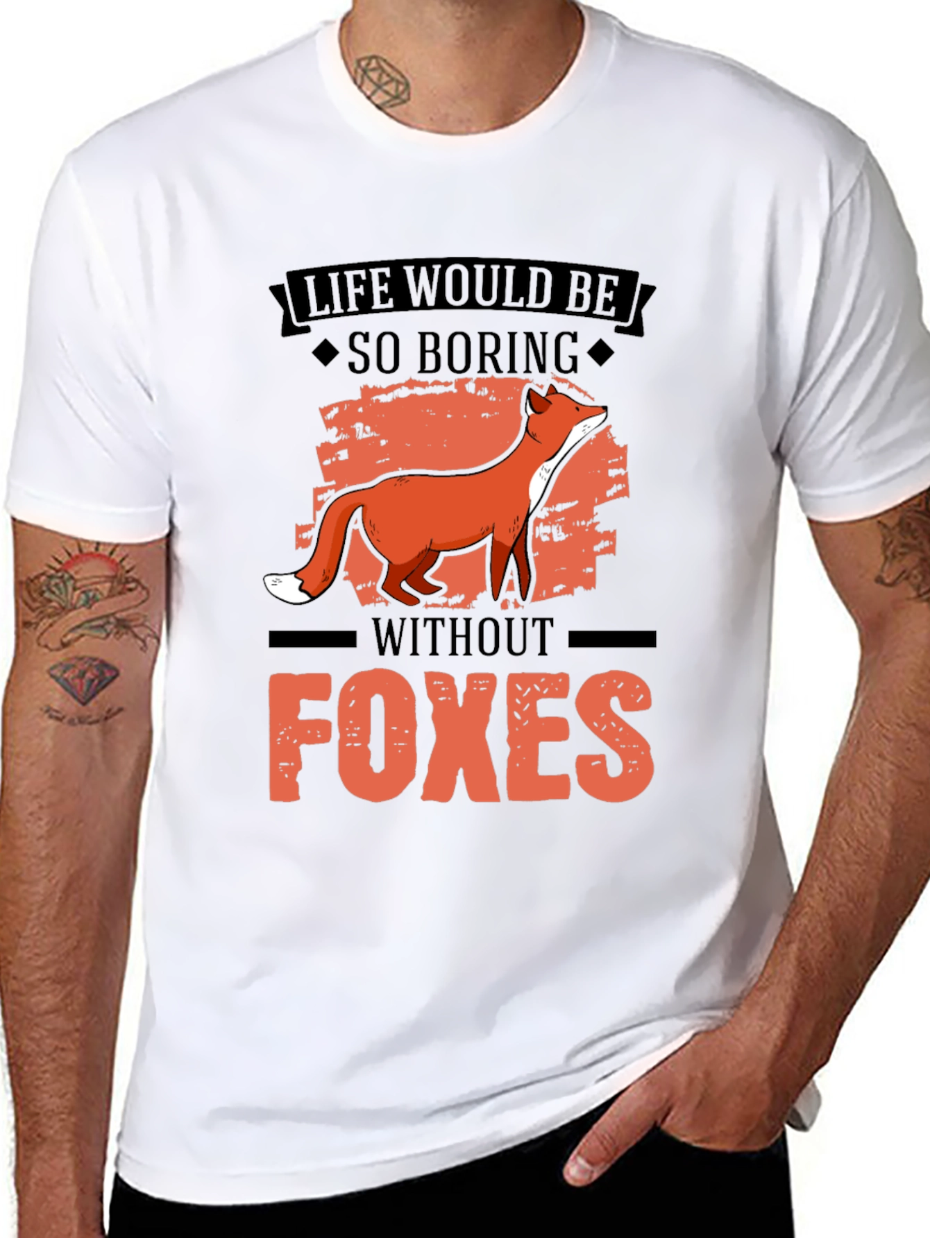 Black Life Would Be So Boring Without Foxes Graphic Tee view 8