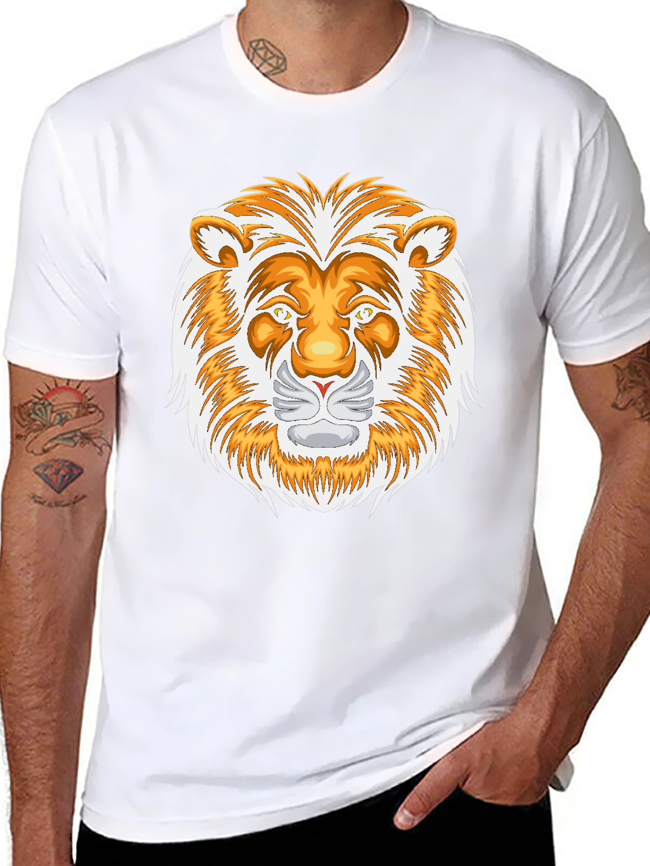 Black Lion Graphic Black T-Shirt view 8