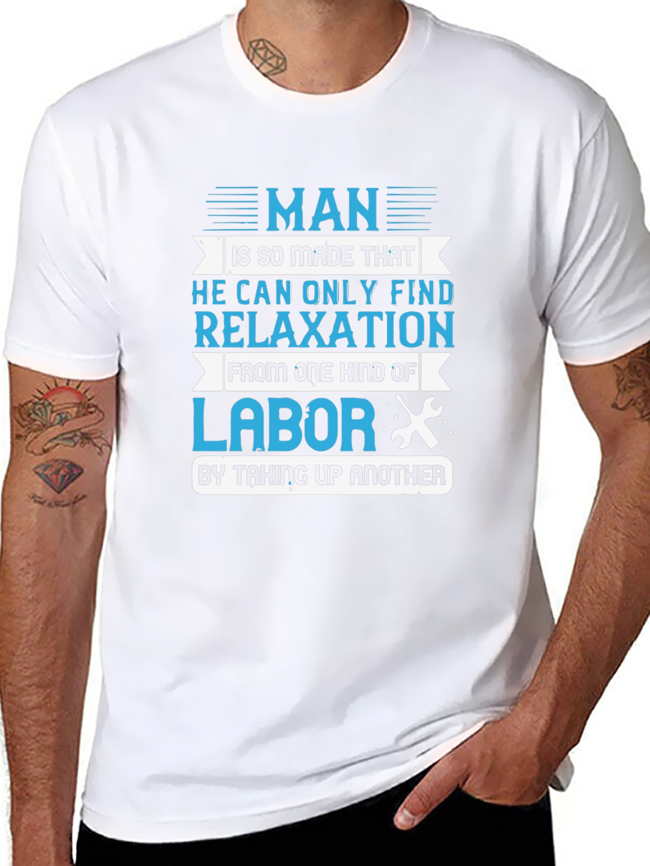 Black Man's Relaxation Labor Graphic T-Shirt view 8