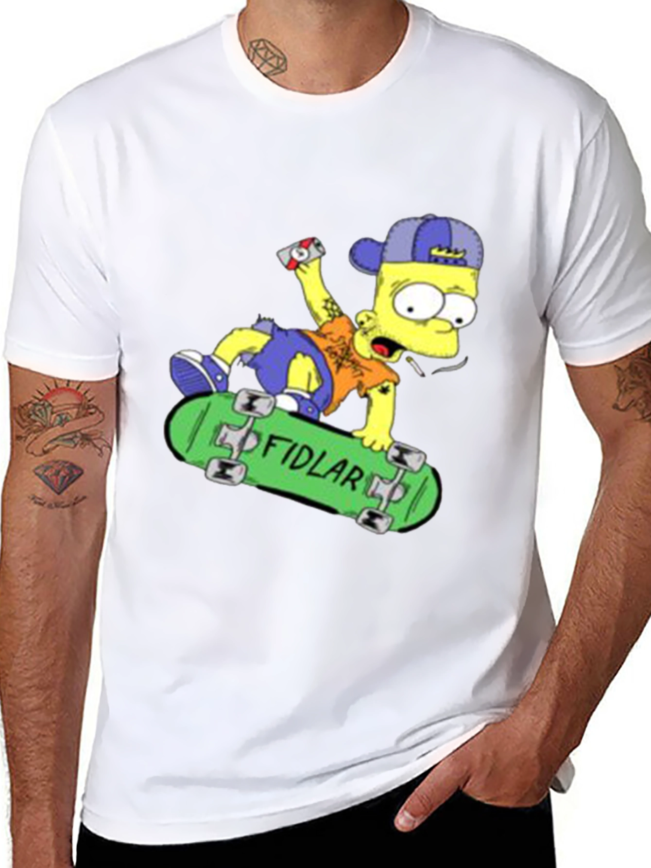 Black Bart Simpson Skateboard Graphic T-Shirt view 8