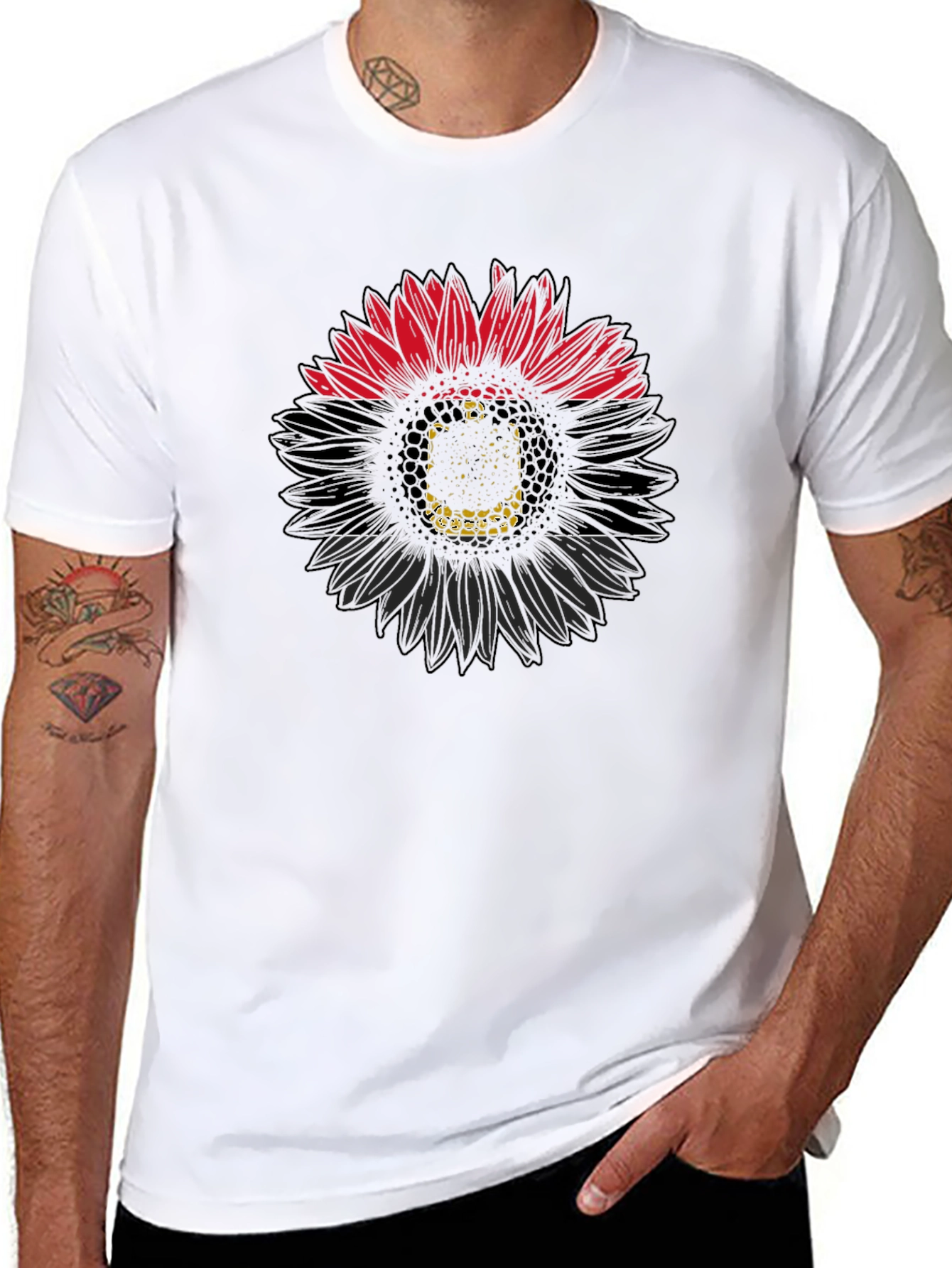 Black Sunflower Graphic Tee - Modern Casual Style view 8