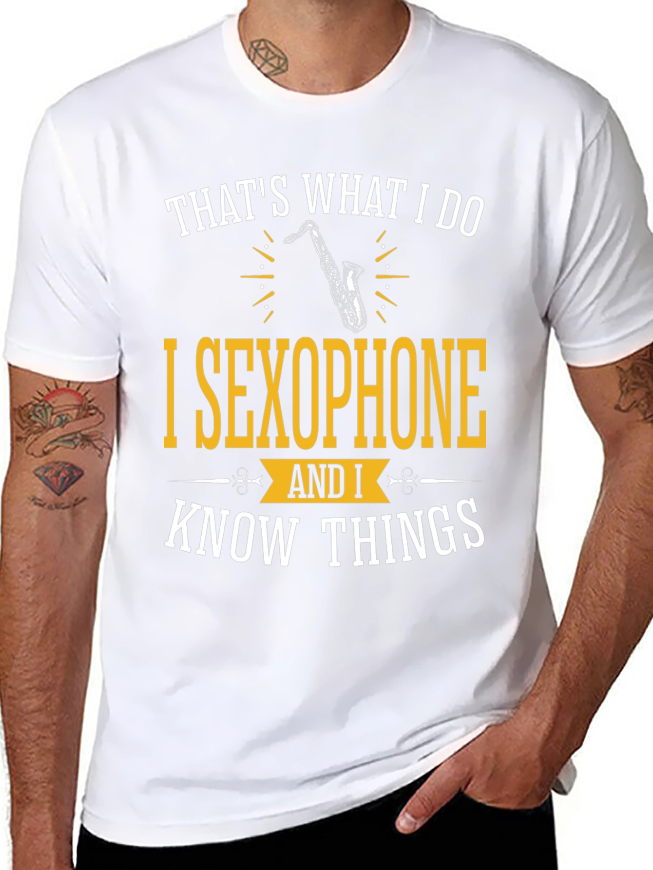 Black Saxophone Player T-Shirt - That's What I Do view 8