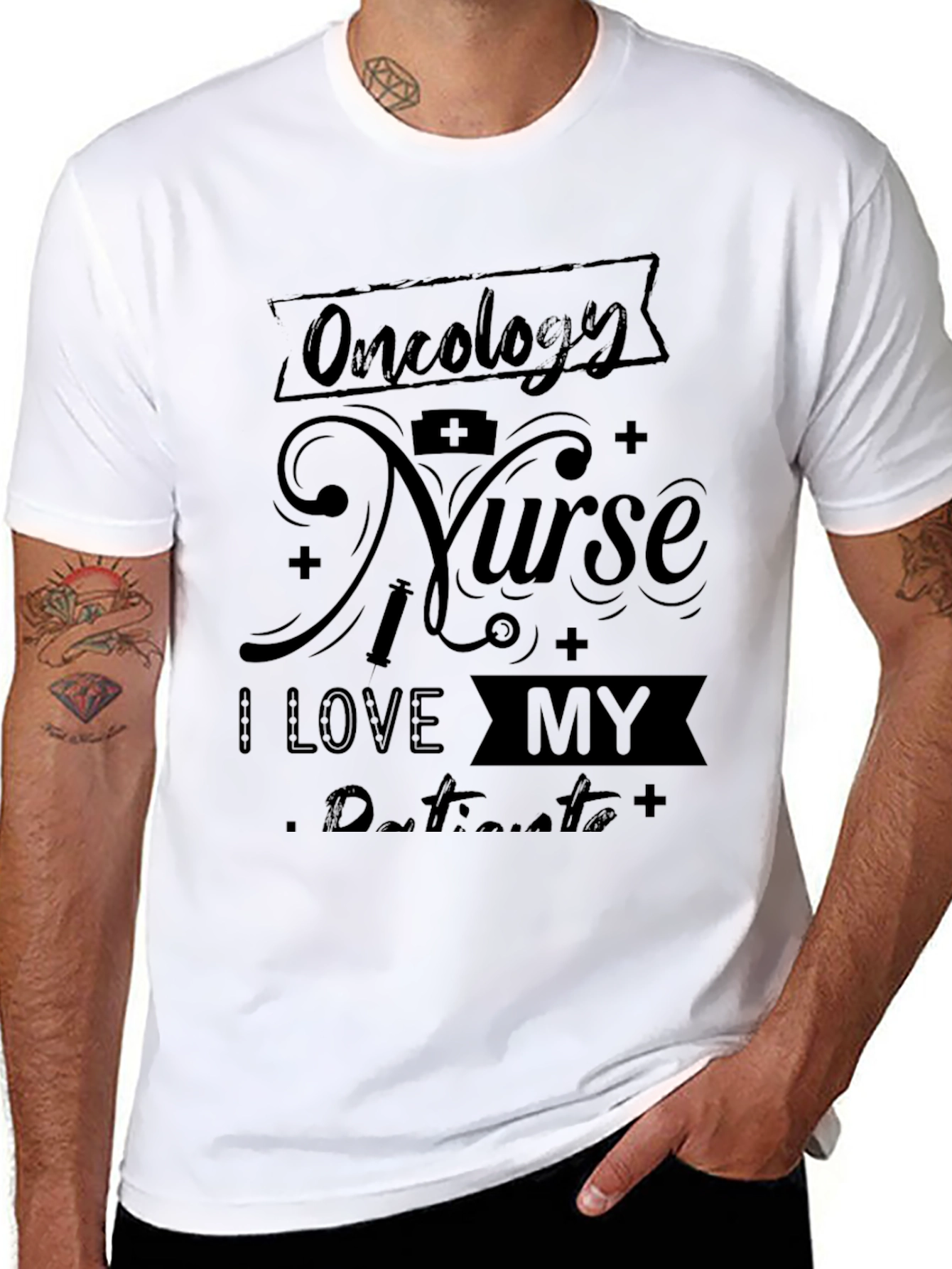 Black Oncology Nurse I Love My Patients T-Shirt view 8