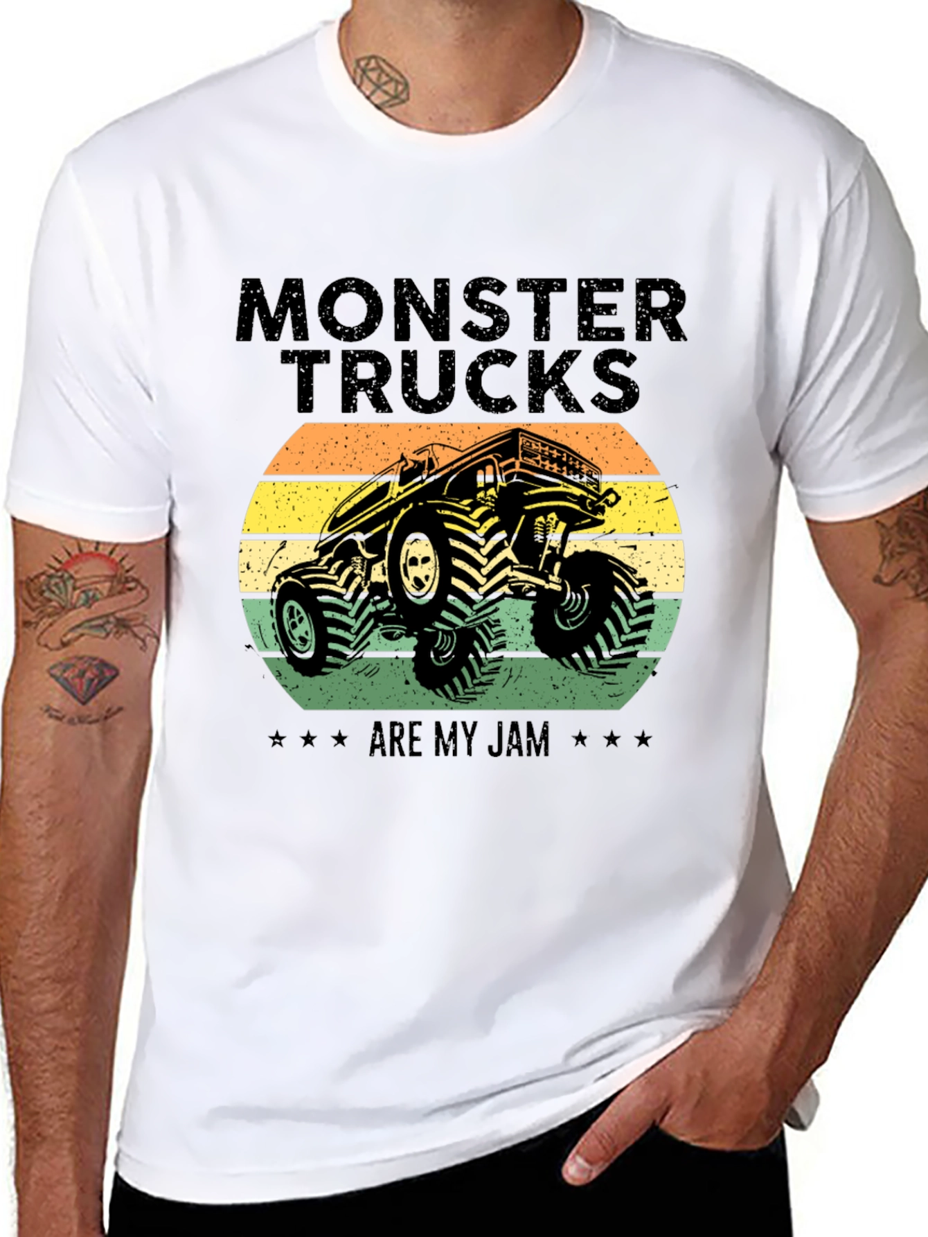 Black Monster Trucks Are My Jam T-Shirt view 8