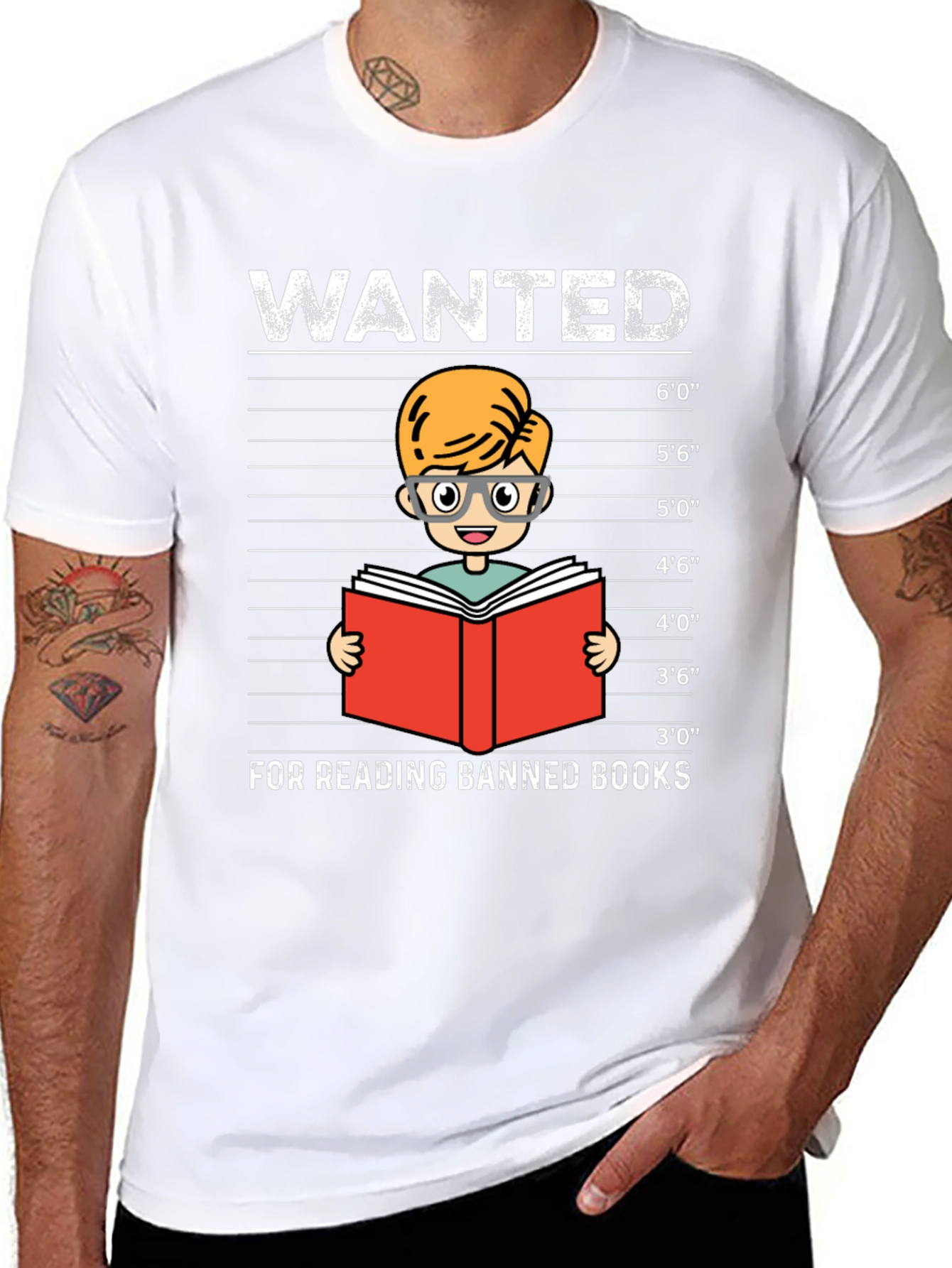 Black Wanted For Reading Banned Books T-Shirt view 8