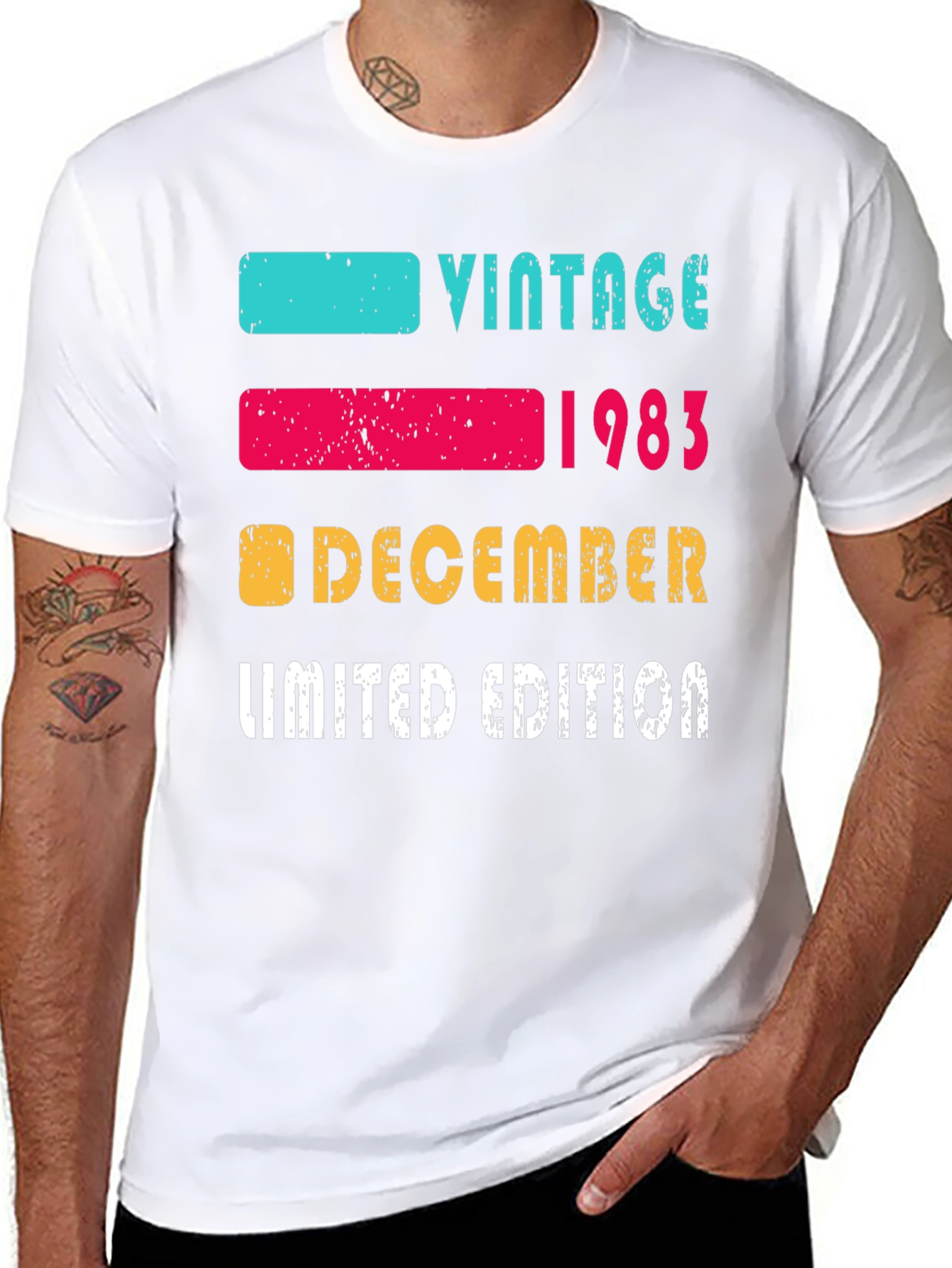 Black Vintage 1983 December Limited Edition T-Shirt view 8