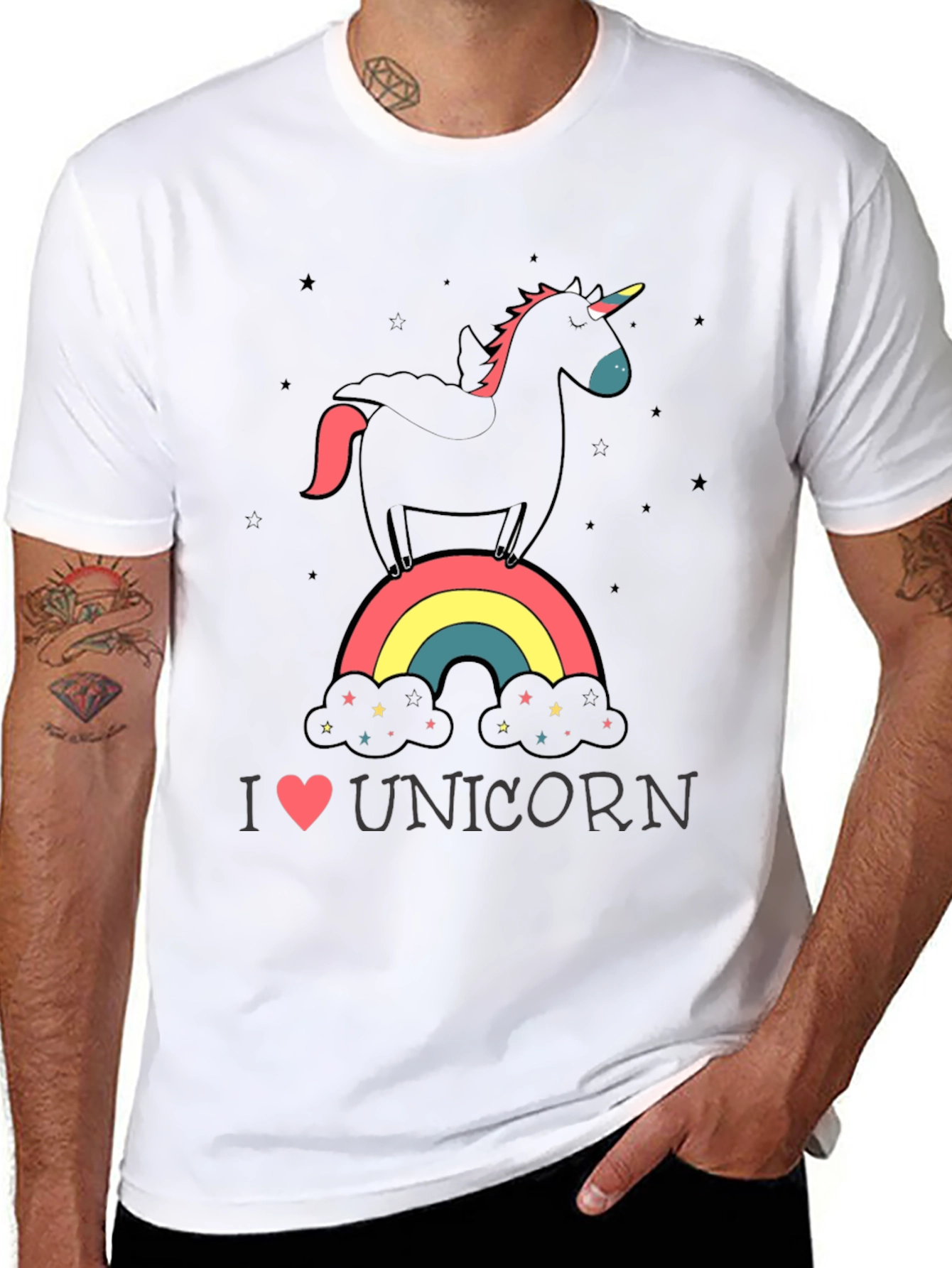 Black I Heart Unicorn T-Shirt view 8
