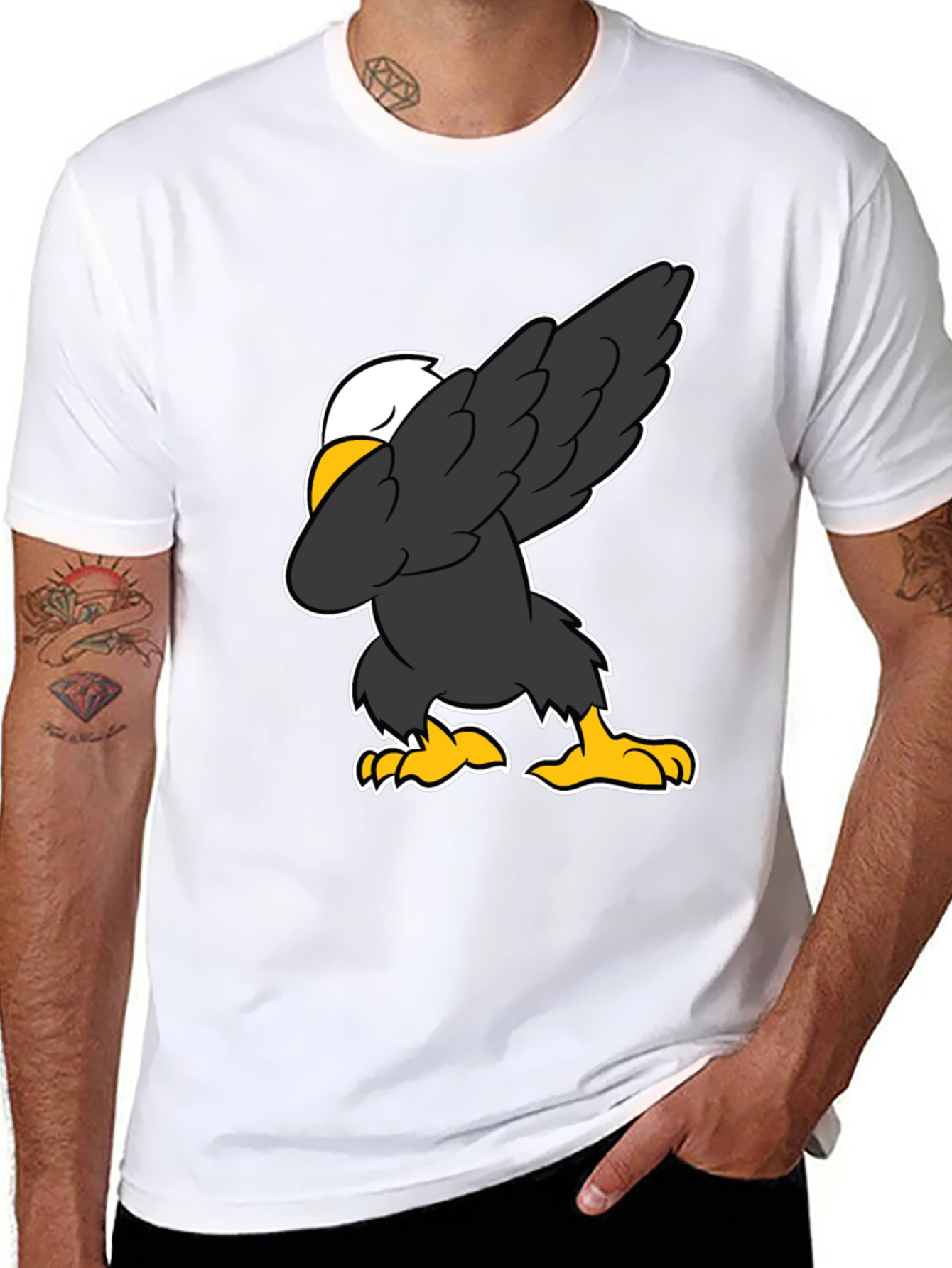 Black Dabbing Eagle Graphic Tee - Patriotic Fun view 8