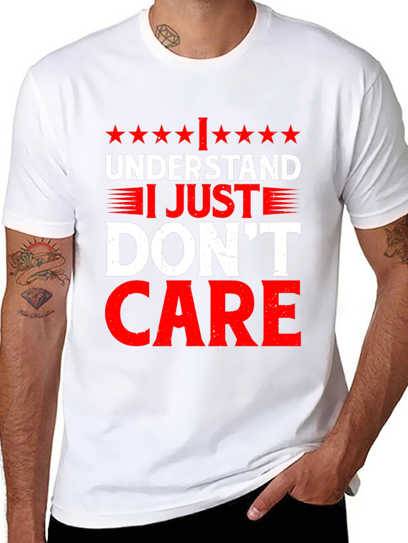 Black Funny I Understand I Just Don't Care Graphic T-Shirt view 8