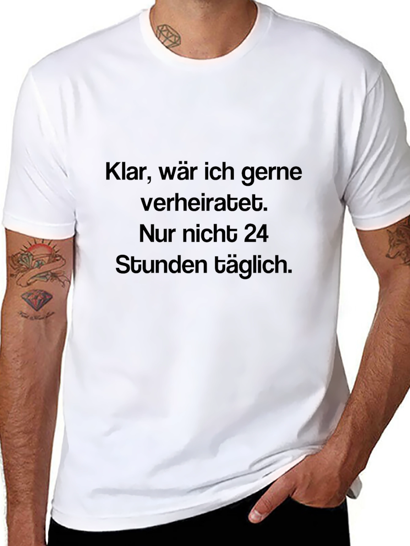 Black Humorous German Slogan T-Shirt view 8