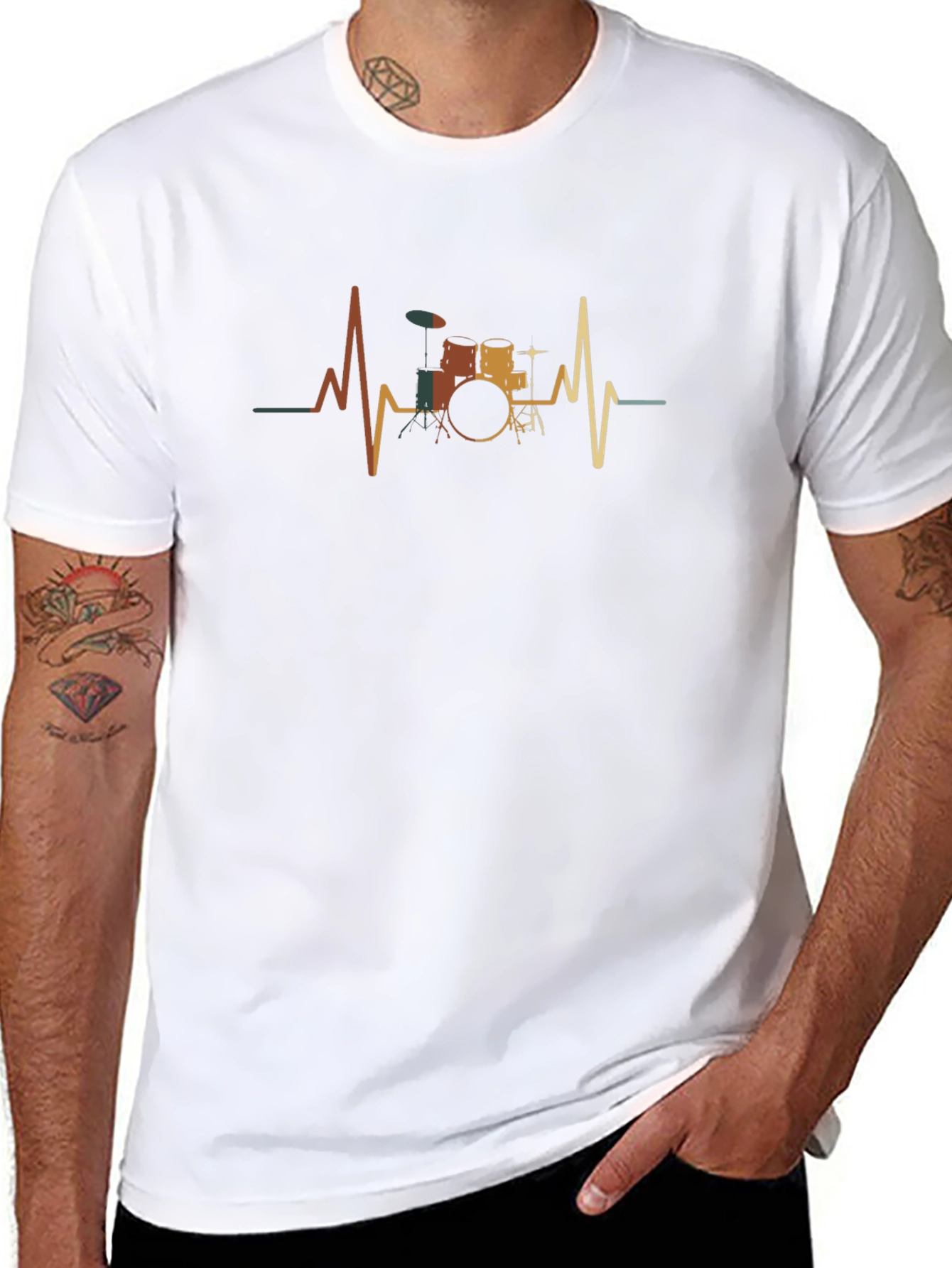Drum Heartbeat T-Shirt - Musician Graphic Tee - 8