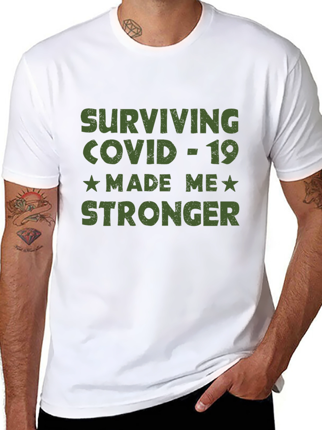 Black Surviving COVID-19 Graphic Tee view 8