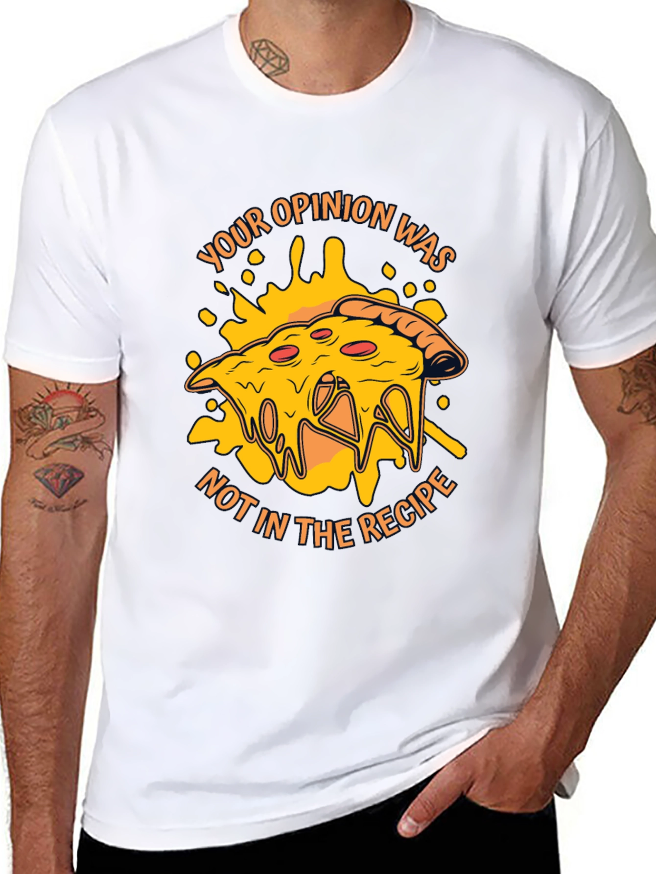 Black Pizza Opinion T-Shirt - Humorous Graphic Tee view 8