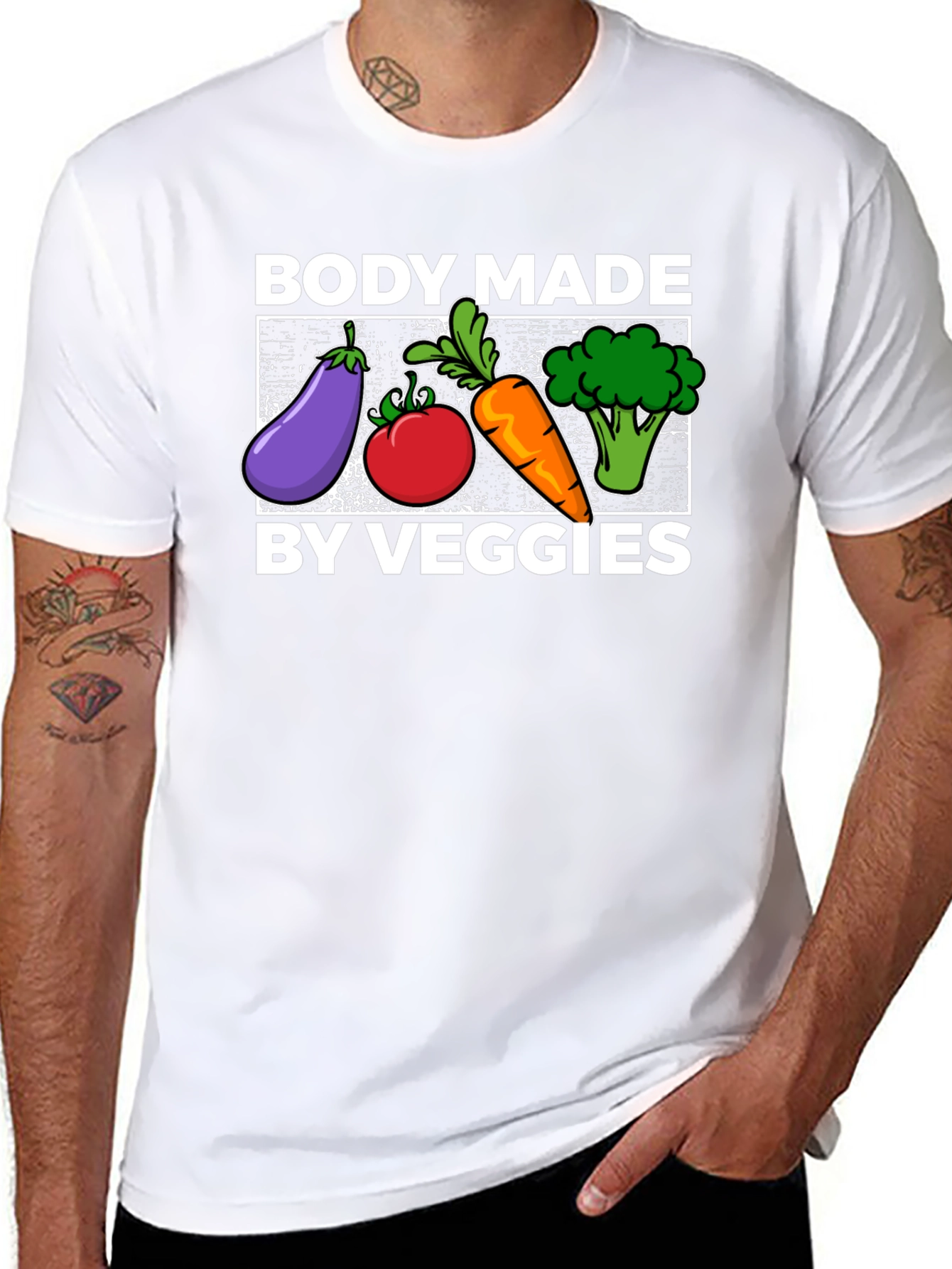 Body Made By Veggies Graphic T-Shirt - 8