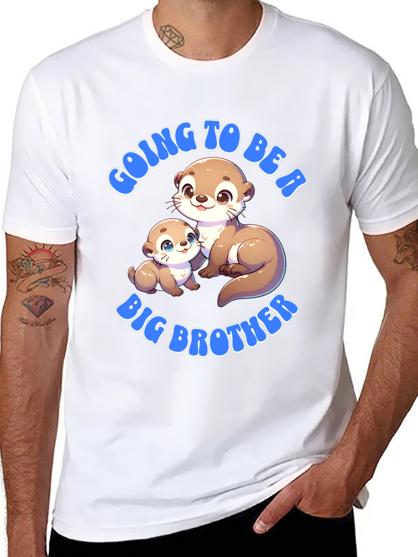 Black Going to be a Big Brother Otter T-Shirt view 8