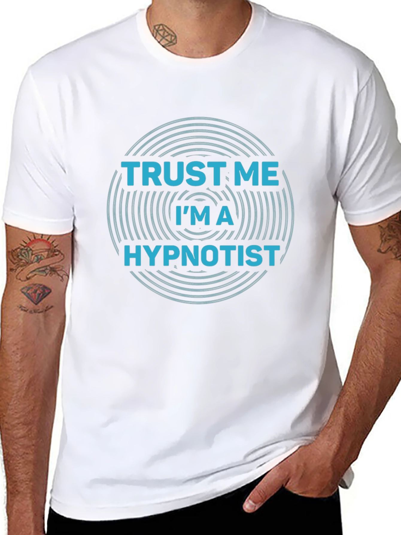 Black Trust Me I'm A Hypnotist T-Shirt - Novelty Tee view 8
