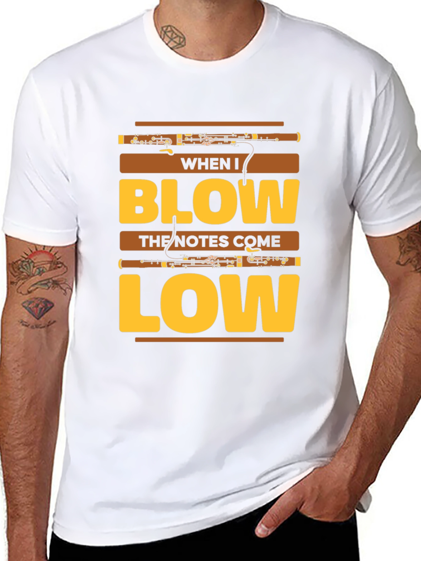 Black When I Blow Bassoon T-Shirt view 8