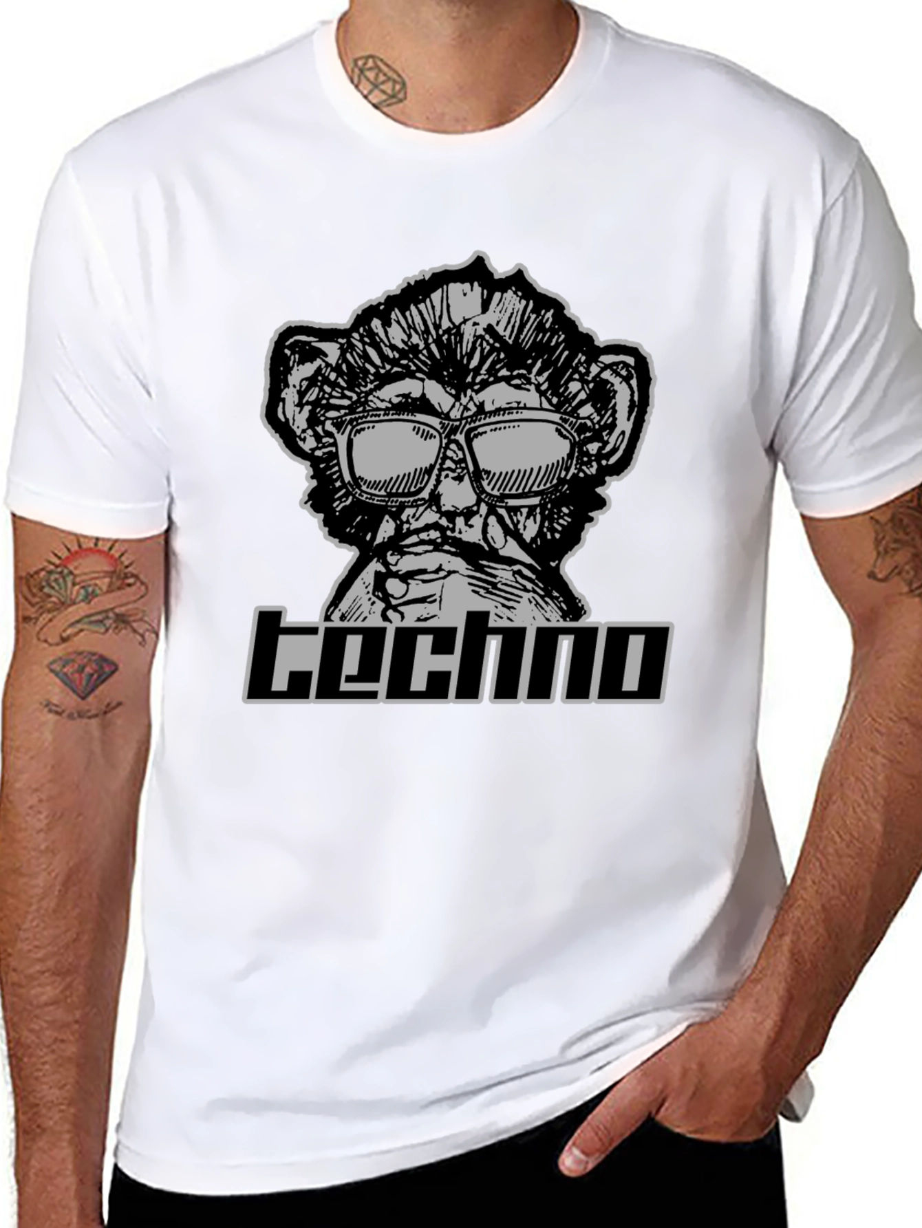Techno Monkey Graphic T-Shirt - Cool Clubwear - 8