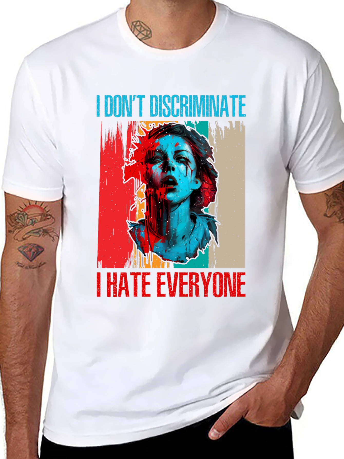 Black I Hate Everyone Graphic Tee view 8