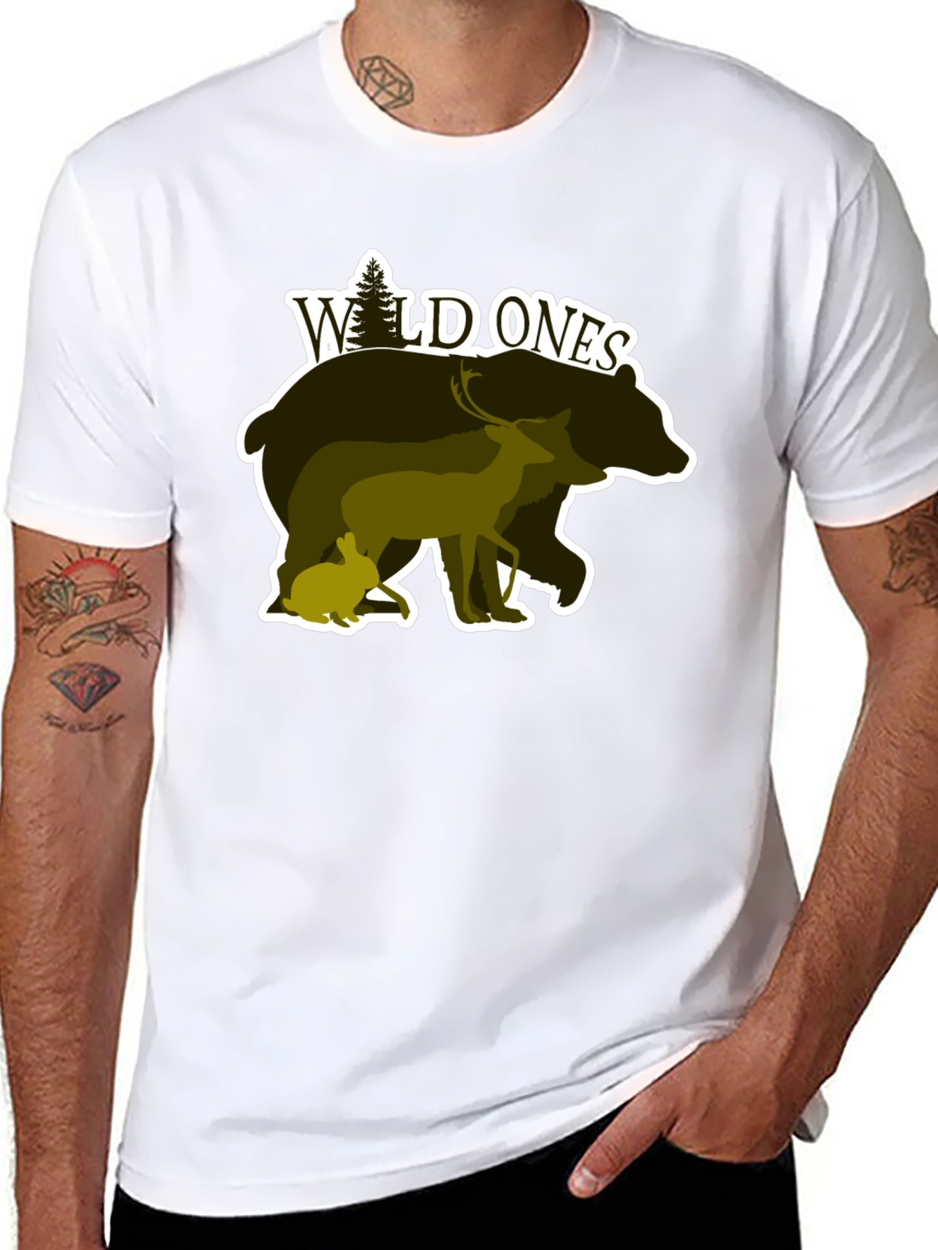 Black Wild Ones Nature Graphic T-Shirt view 8