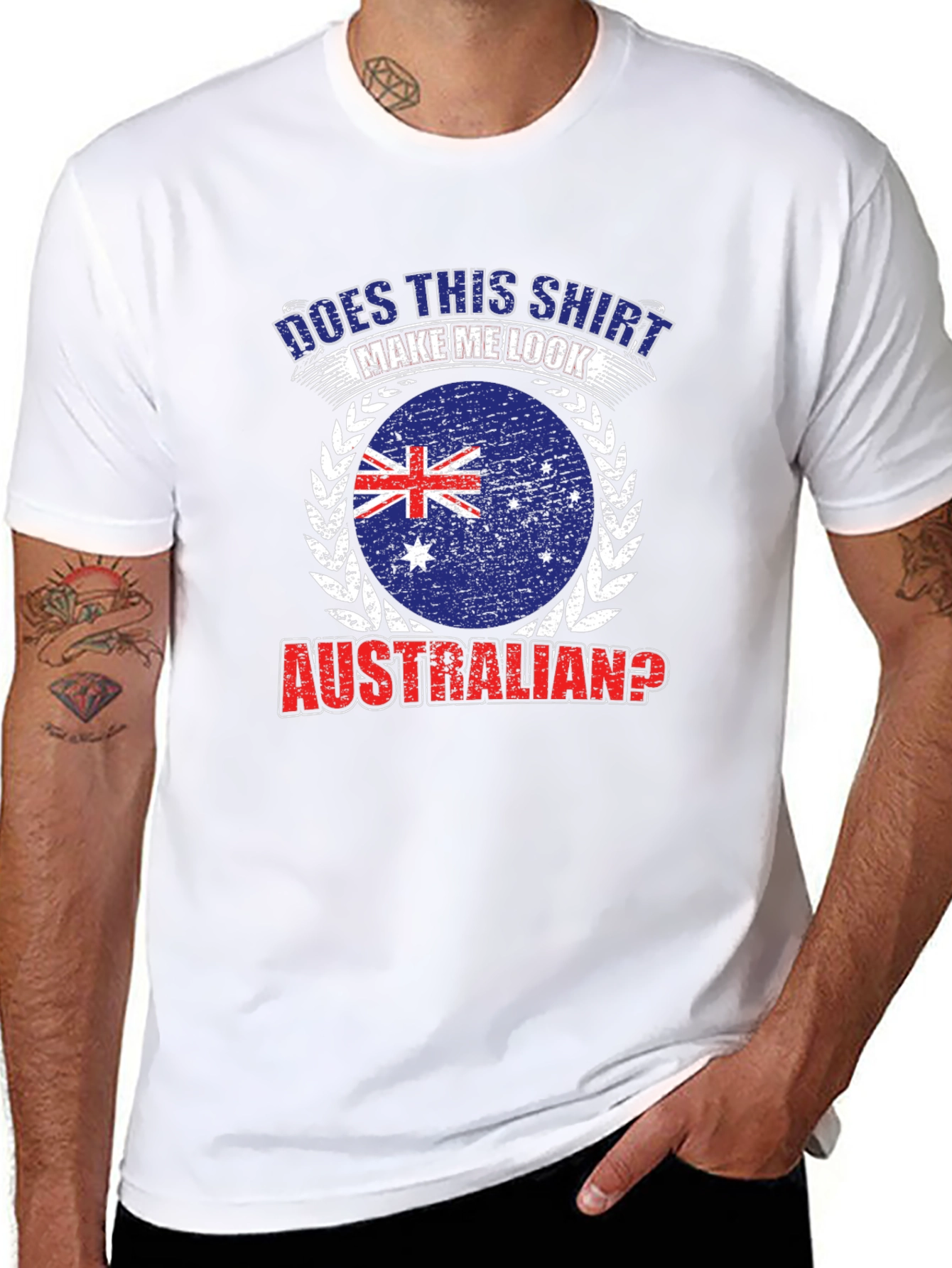 Black Australian Flag Graphic T-Shirt - Funny Novelty Tee view 8