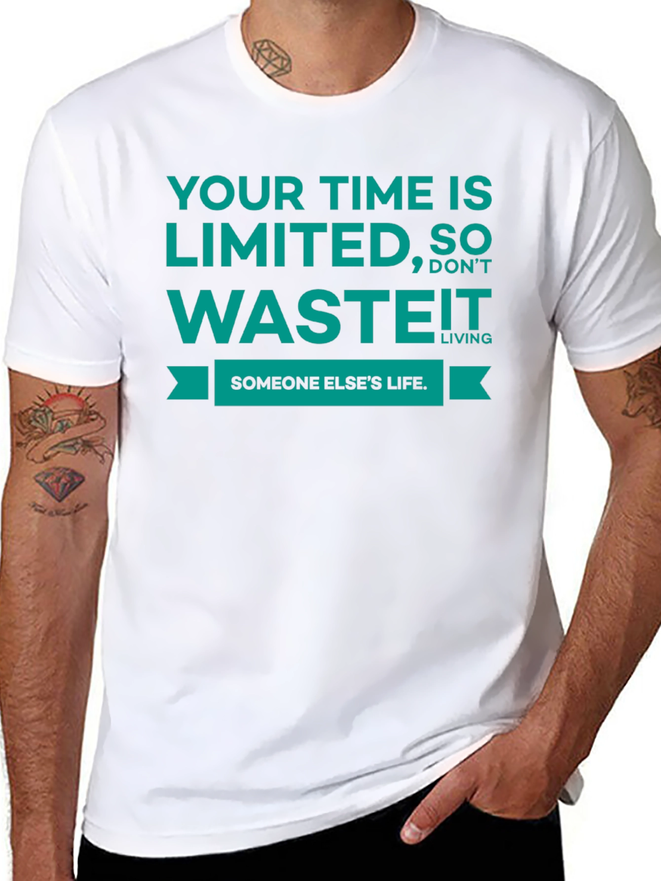 Black Time is Limited Graphic Tee - Motivational Unisex T-Shirt view 8