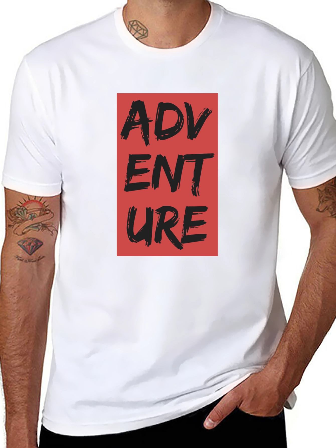 Black Adventure Graphic Print T-Shirt view 8