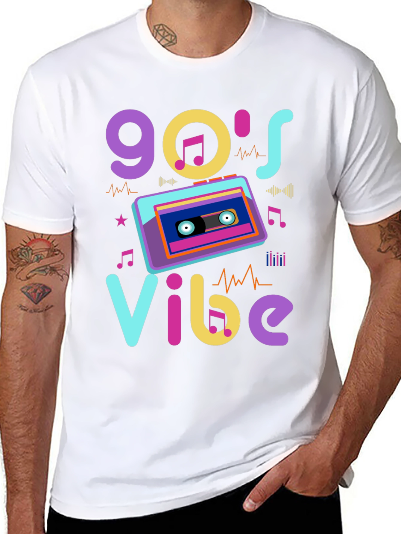 90s Vibe Graphic Tee - Retro Cassette Design - 8