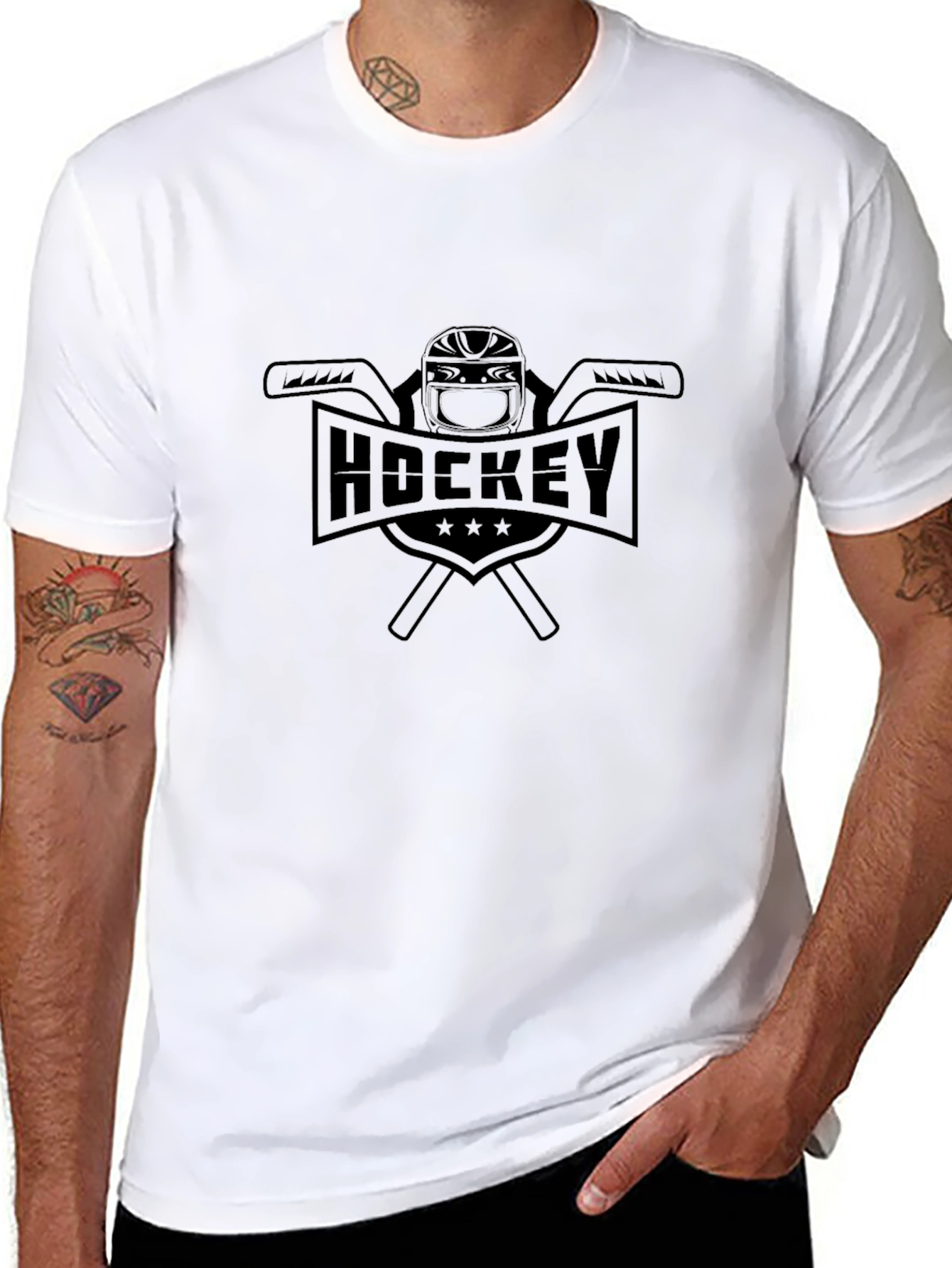 Black Hockey Graphic T-Shirt - Classic Sportswear Tee view 8